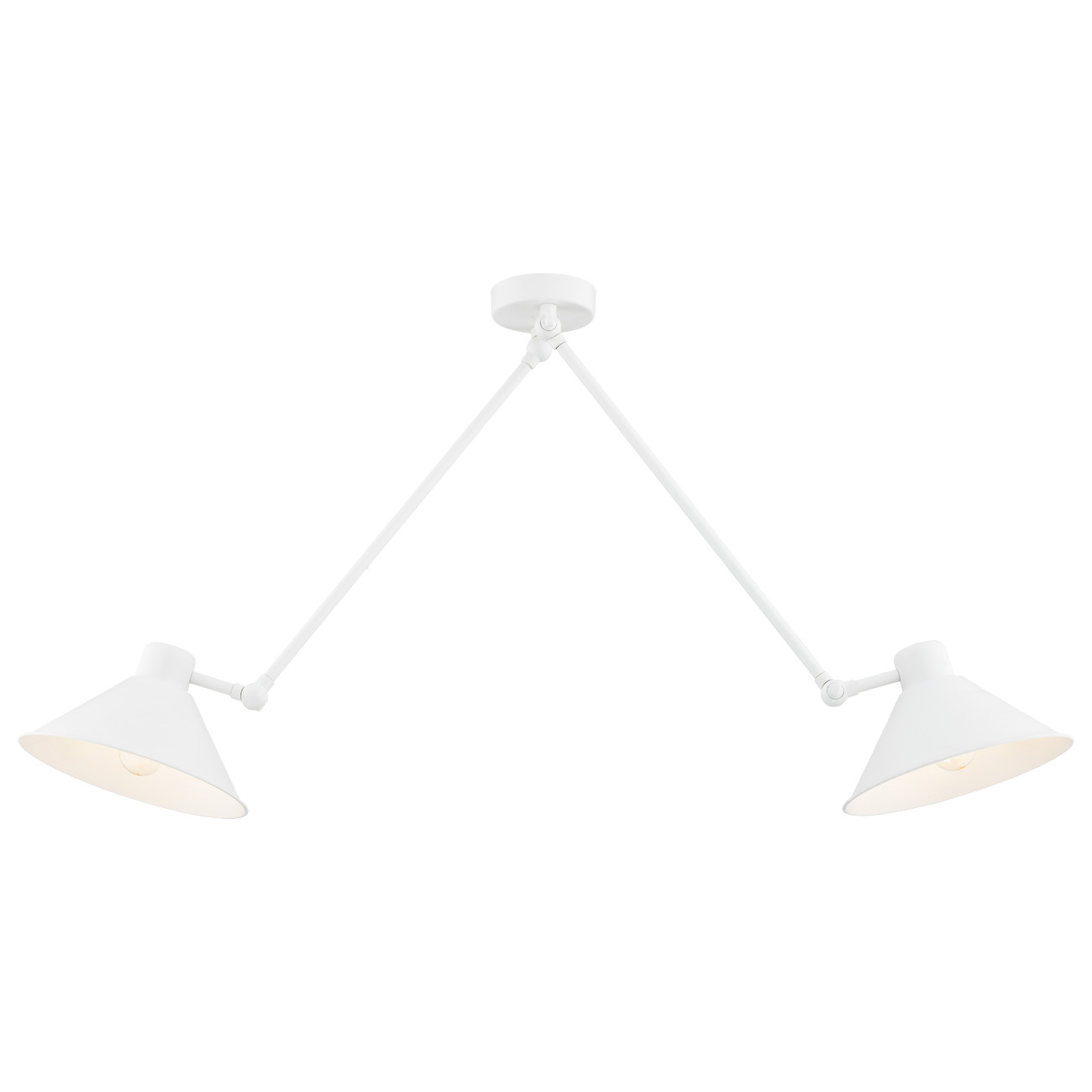 Alea White 2 Arm Adjustable Ceiling Light, 133cm Width