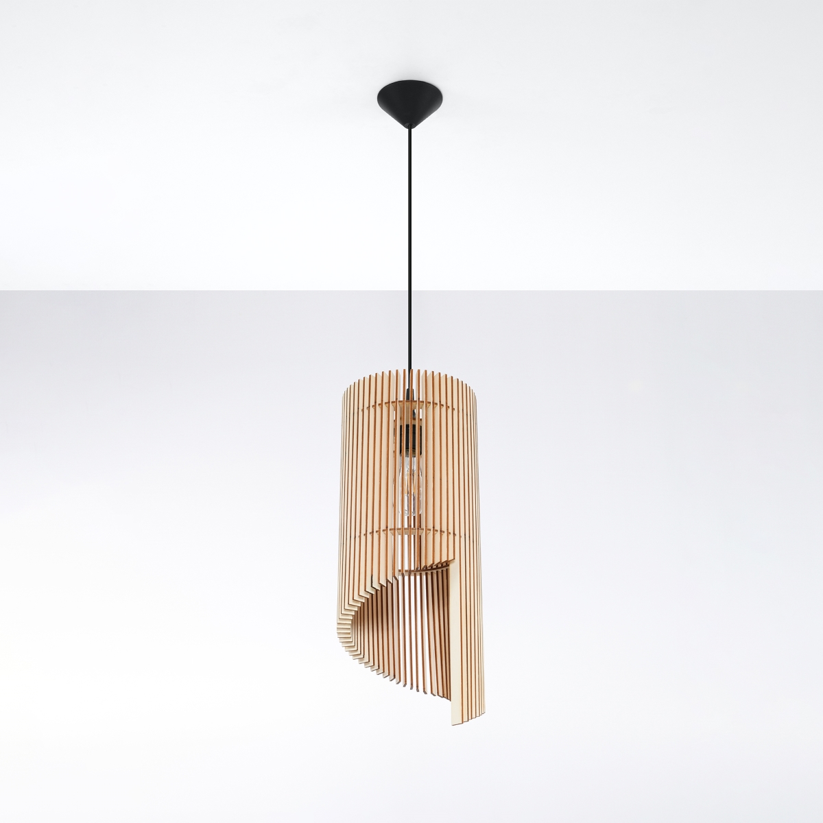 Alyx Wood Slate Pendant Lamp, 1 Light 21cm Diameter
