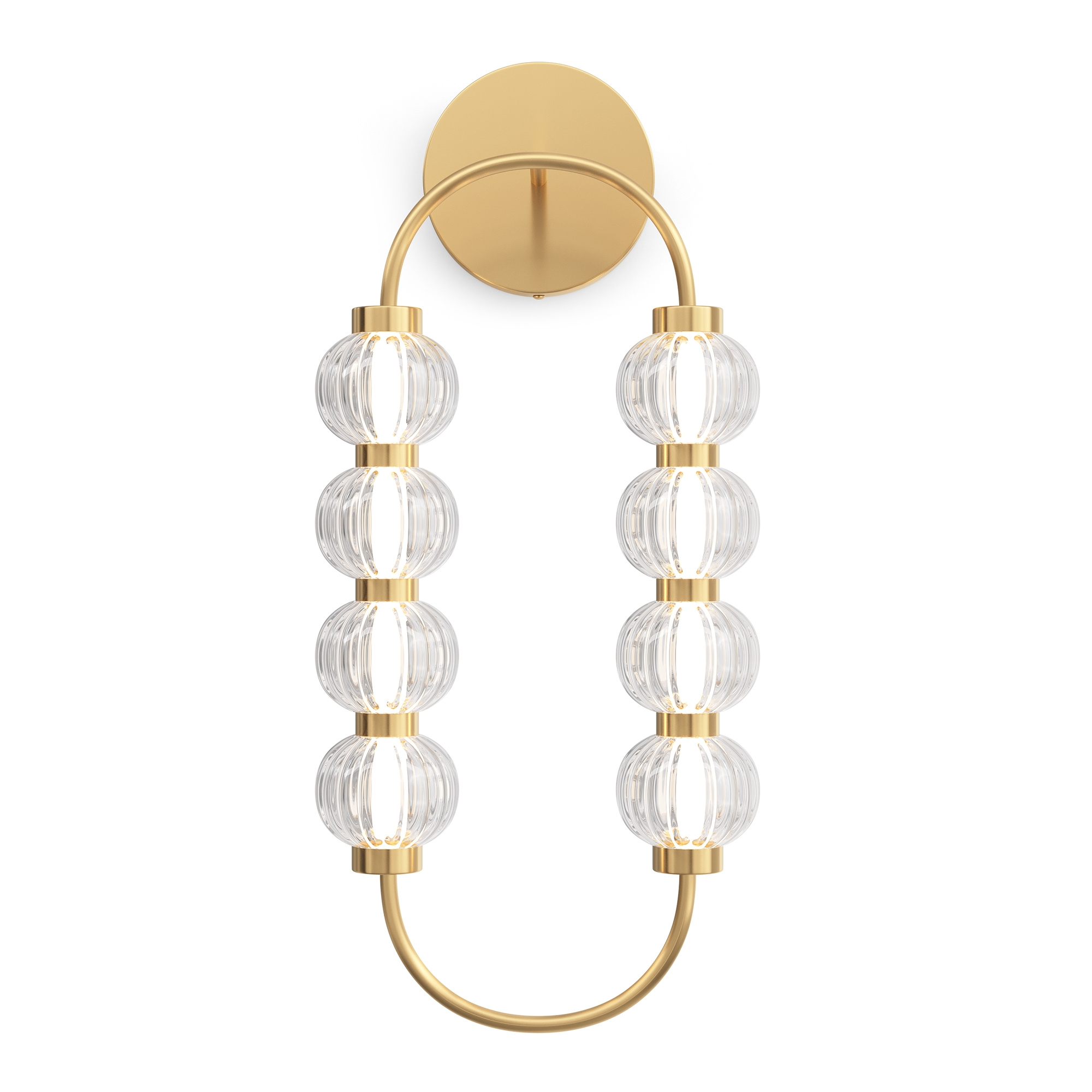 Amulet Oval Bead LED Wall Light, Gold Metal, Clear Glass, 3000k, 16w