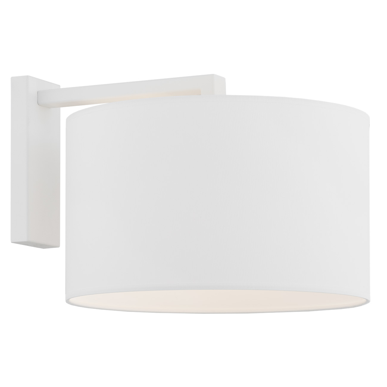 Arin Wall Light, 1 Lamp, White Fabric Shade
