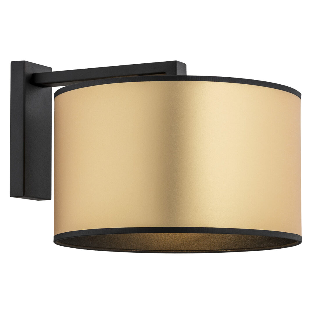 Arin 1 Light Wall Lamp, Gold Fabric Shade