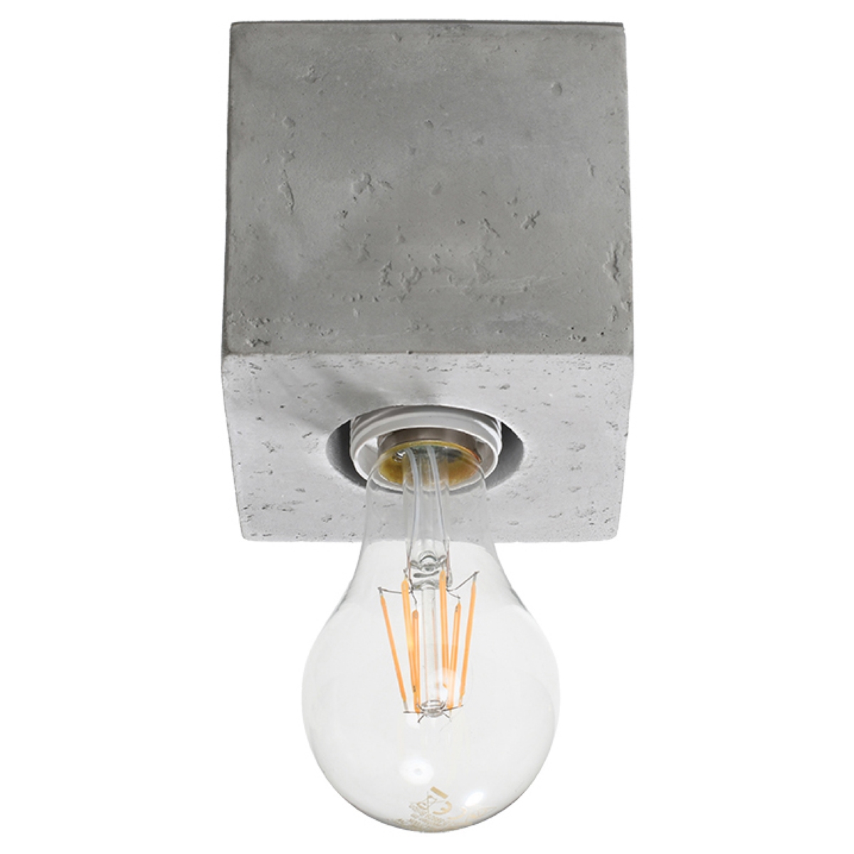 Aeriz Square Concrete Ceiling Light, 1 Lamp, 10cm Wide