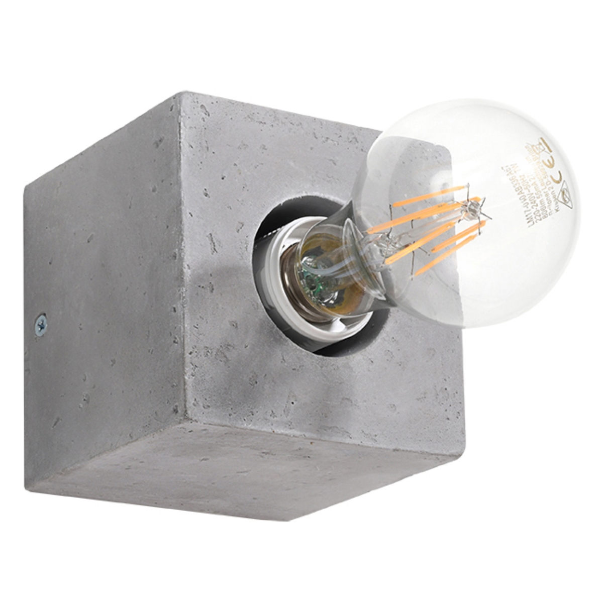 Aeriz Cube Concrete Wall Lamp, 1 Light, 10cm Wide