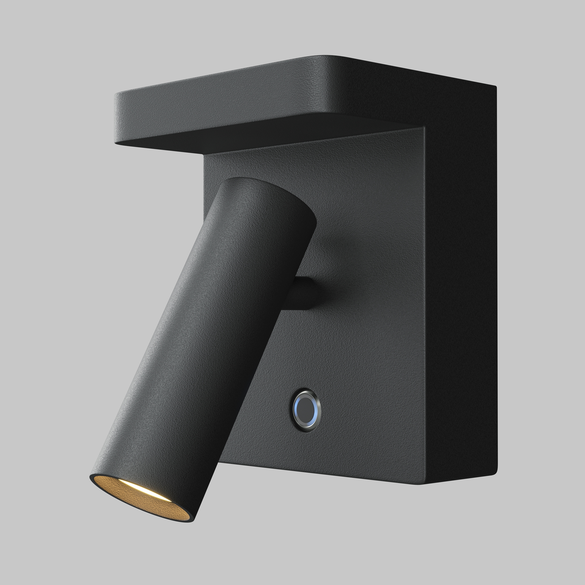 Aron Black LED Wall Spotlight, Wireless Phone Charging, Dimmable, 2700k, 7cm Wide