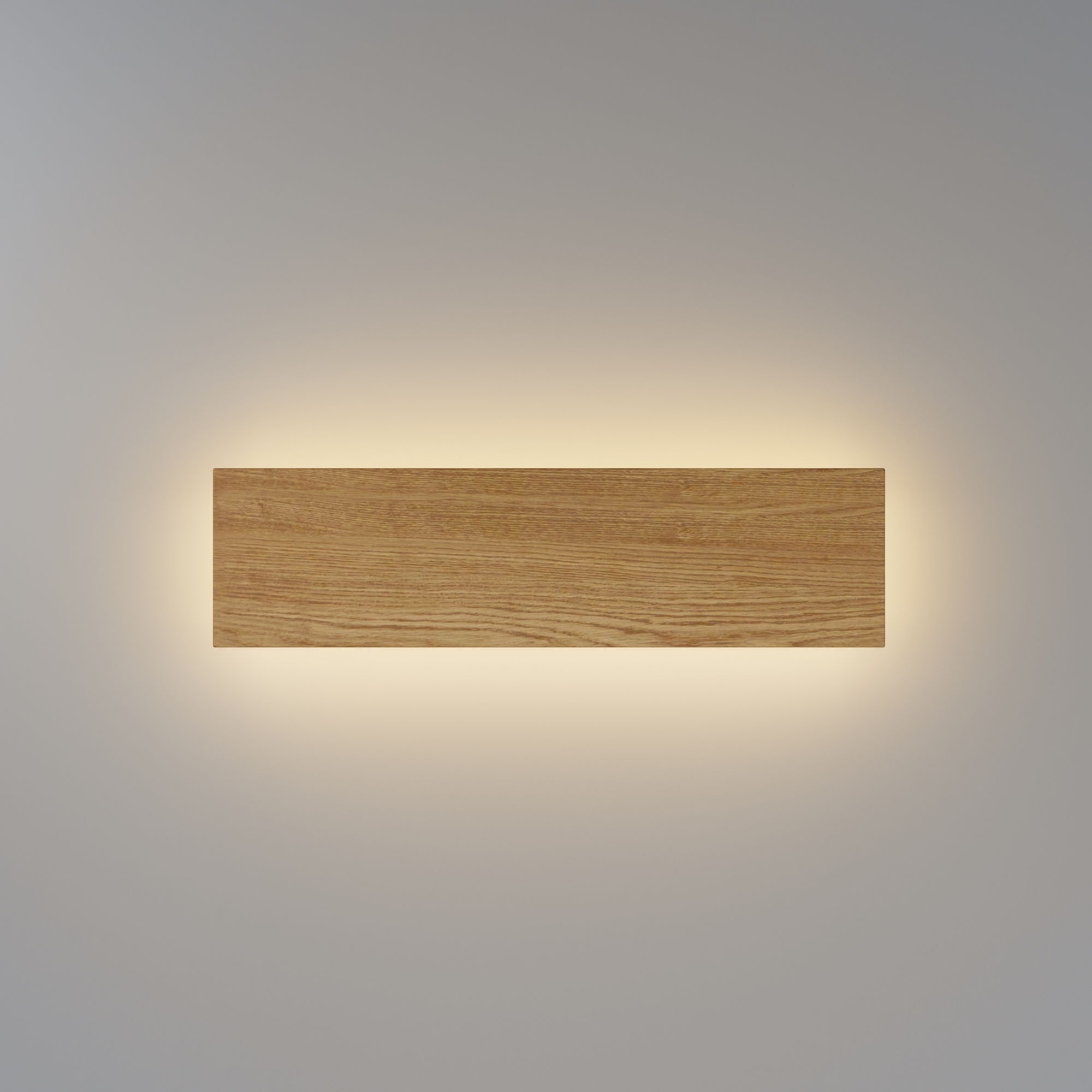 Basic Texture Rectangle Wood Wall Light, Colour Switchable LED, Warm White - Cool White