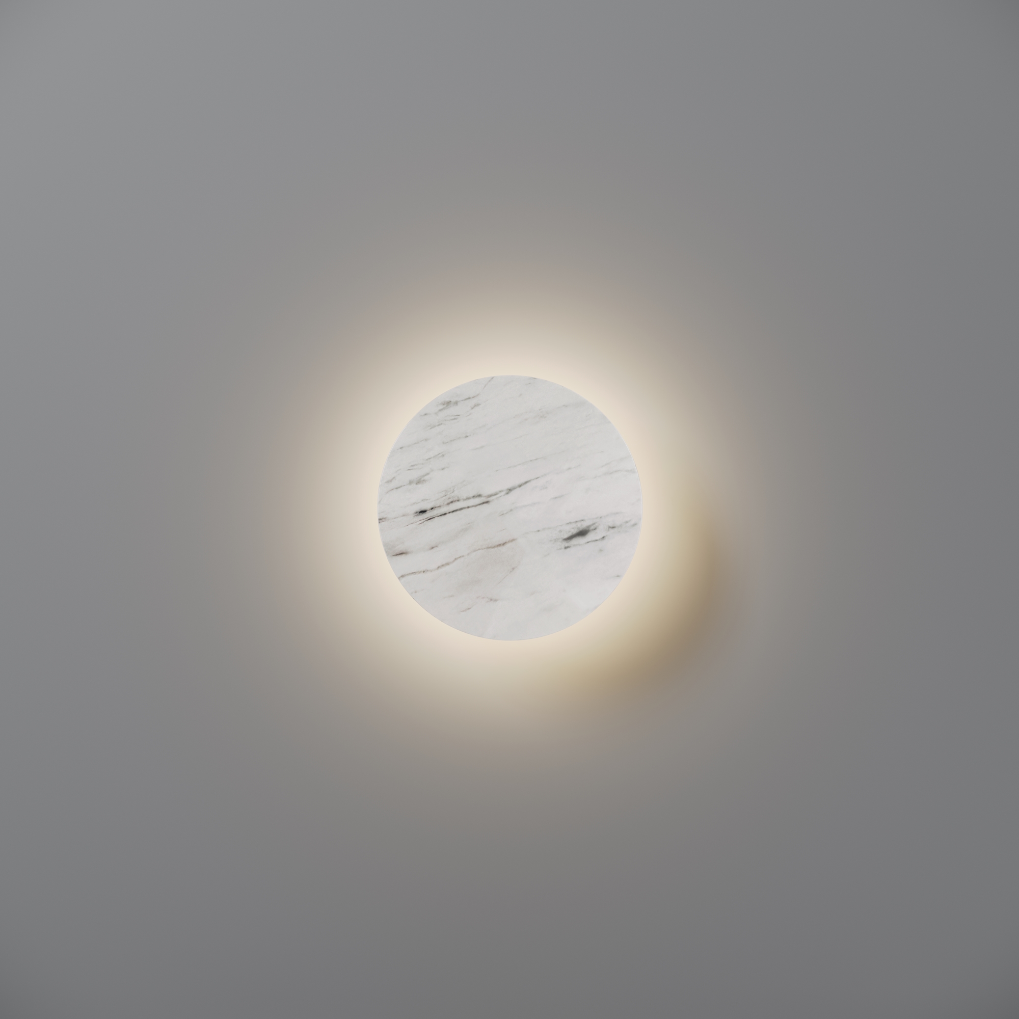 Basic Texture Circular White Marble Wall Light, Colour Switchable LED, Warm White - Cool White