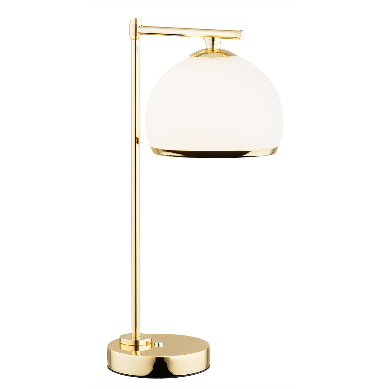 Bella Brass Table Lamp, Opal Glass Shade, 1 Light, 47cm Height