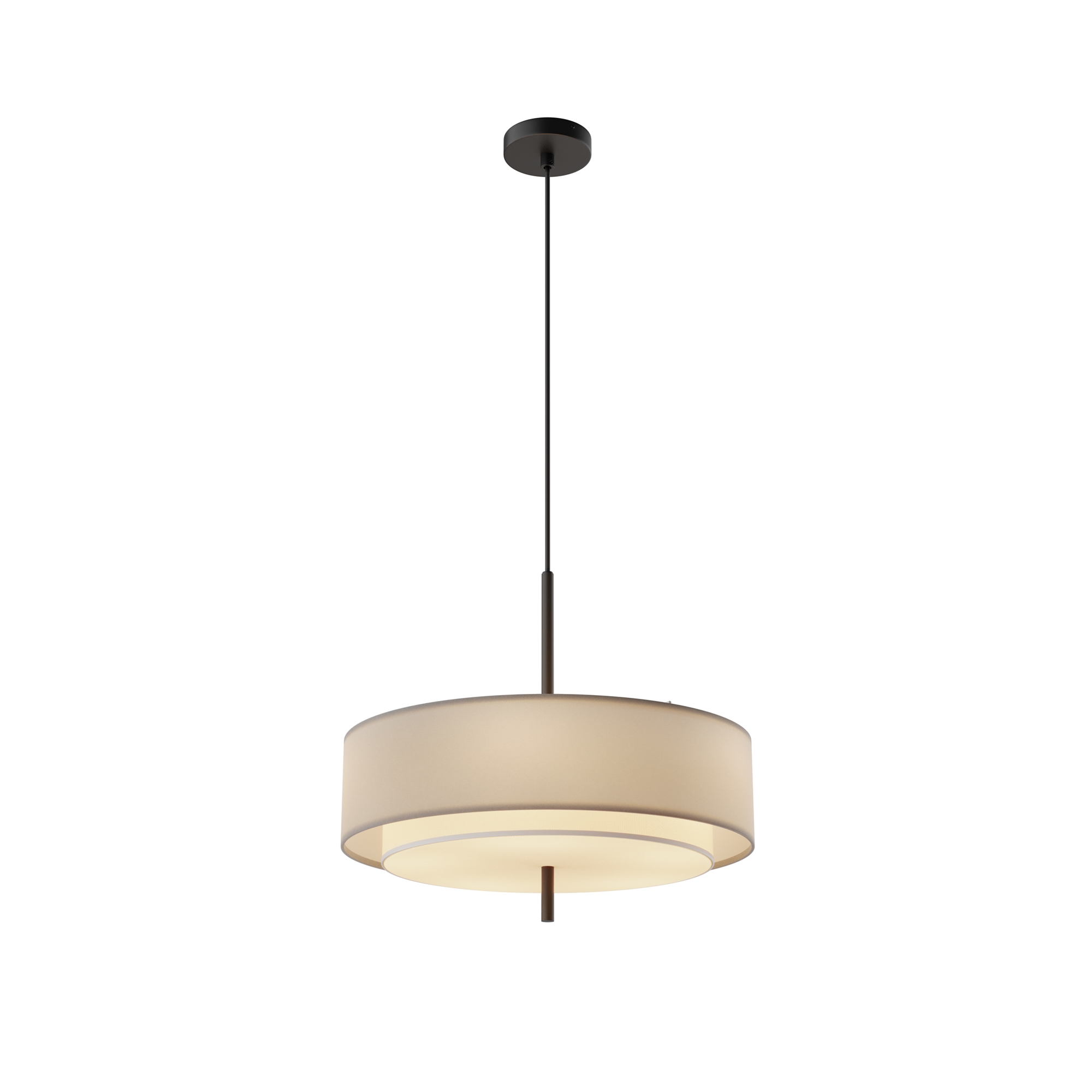 Bergamo Light Grey & White Pendant Light, Black Metal, 5 Lamp, 50cm Wide