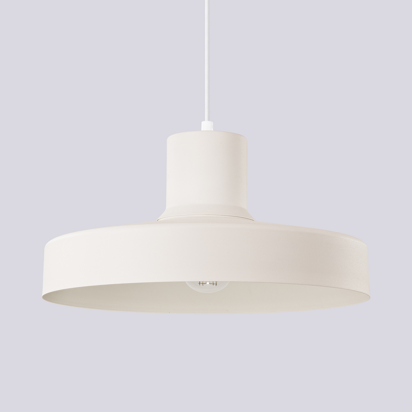 Bilboa Beige Single Pendant Light, Metal, 35cm Diameter