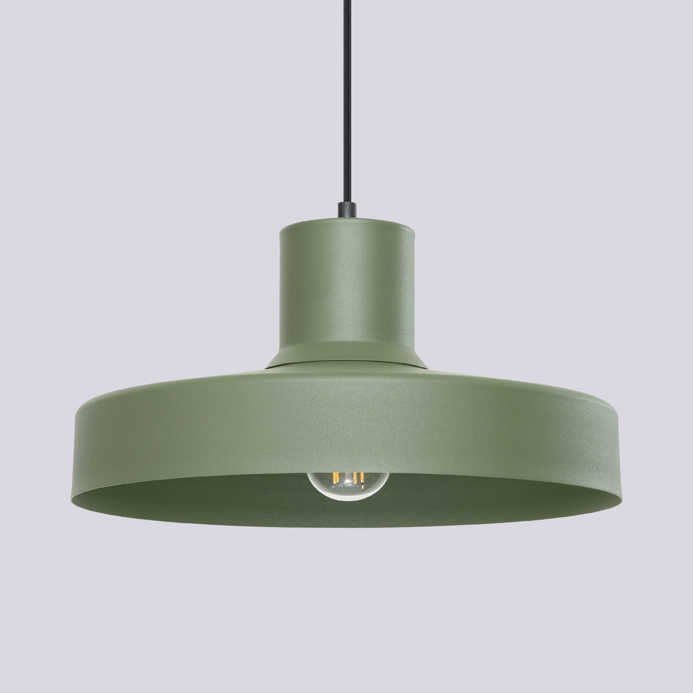 Bilboa Olive Green Single Pendant Lamp, Metal, 35cm Diameter