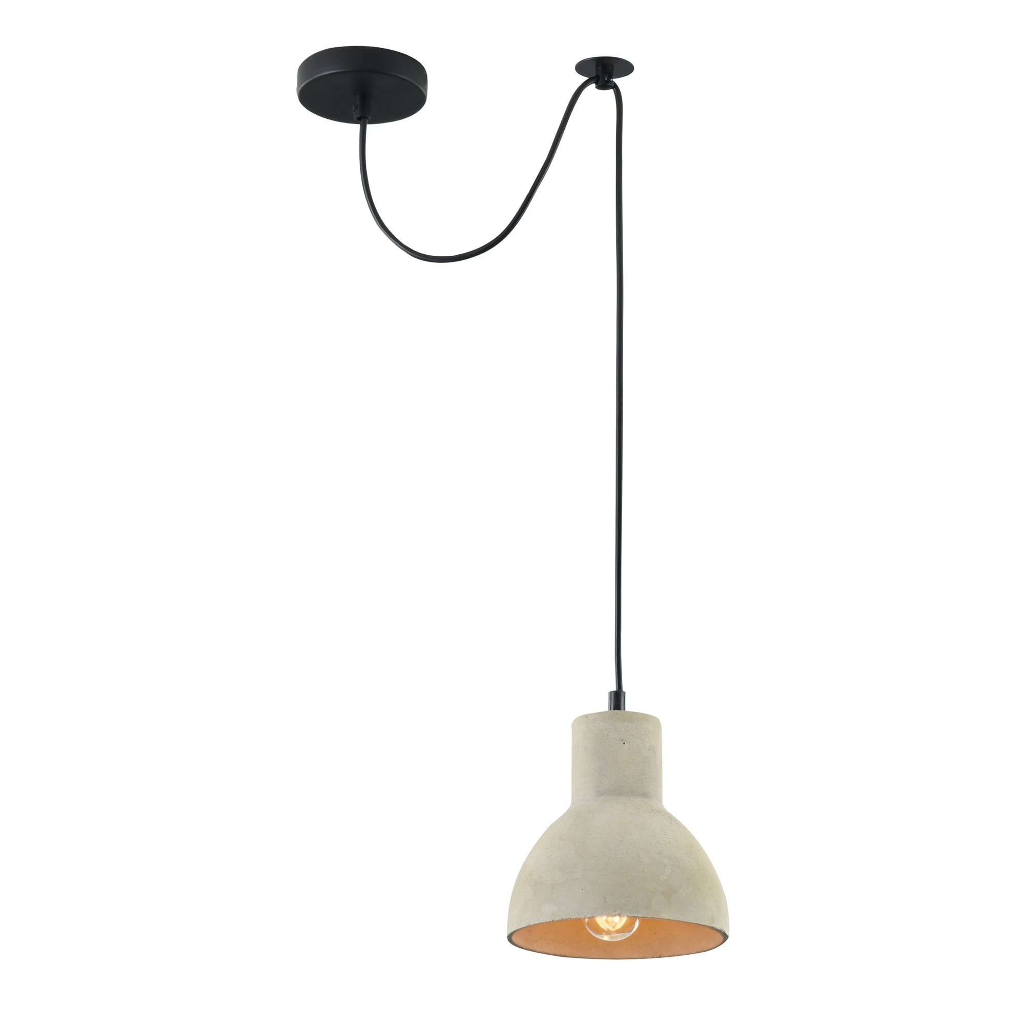 Broni Small Concrete Pendant Lamp, 1 Lamp, 16cm Width