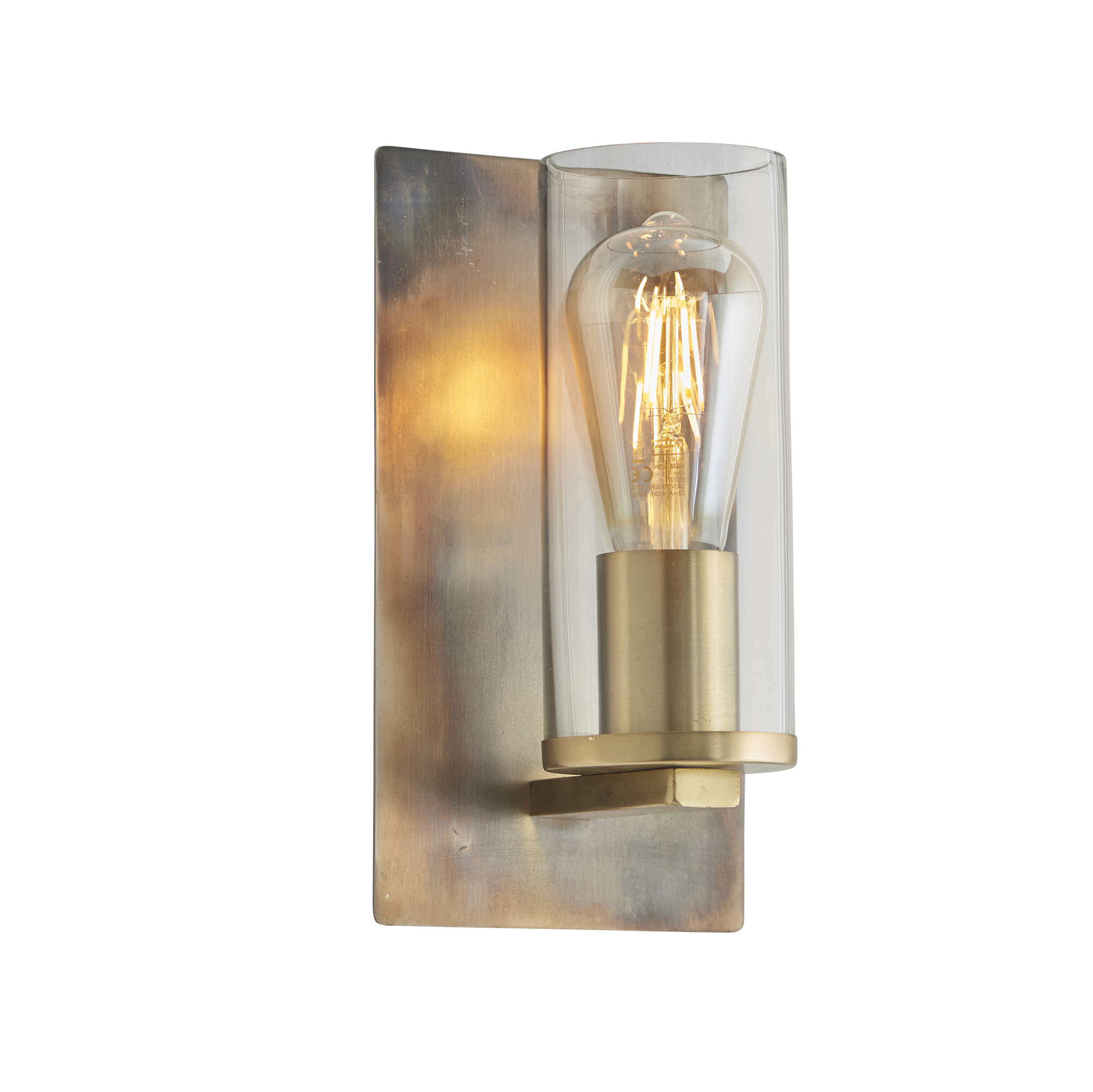 Leo Wall Light, Bronze, Clear Glass, 1 Lamp