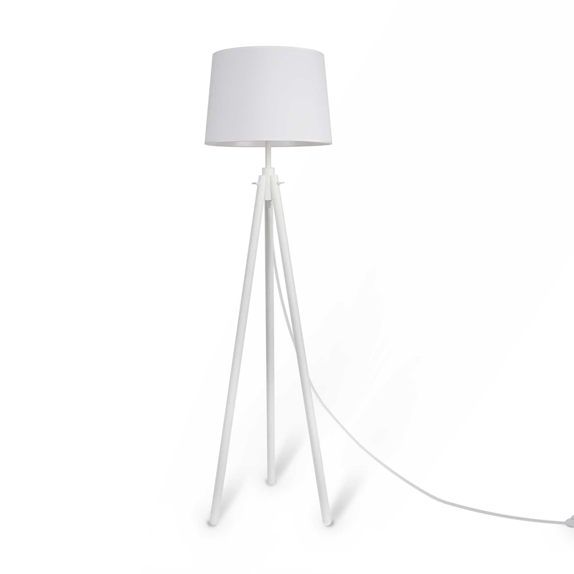 Calvin White Floor lamp, White Fabric Shade, 164.20 Height