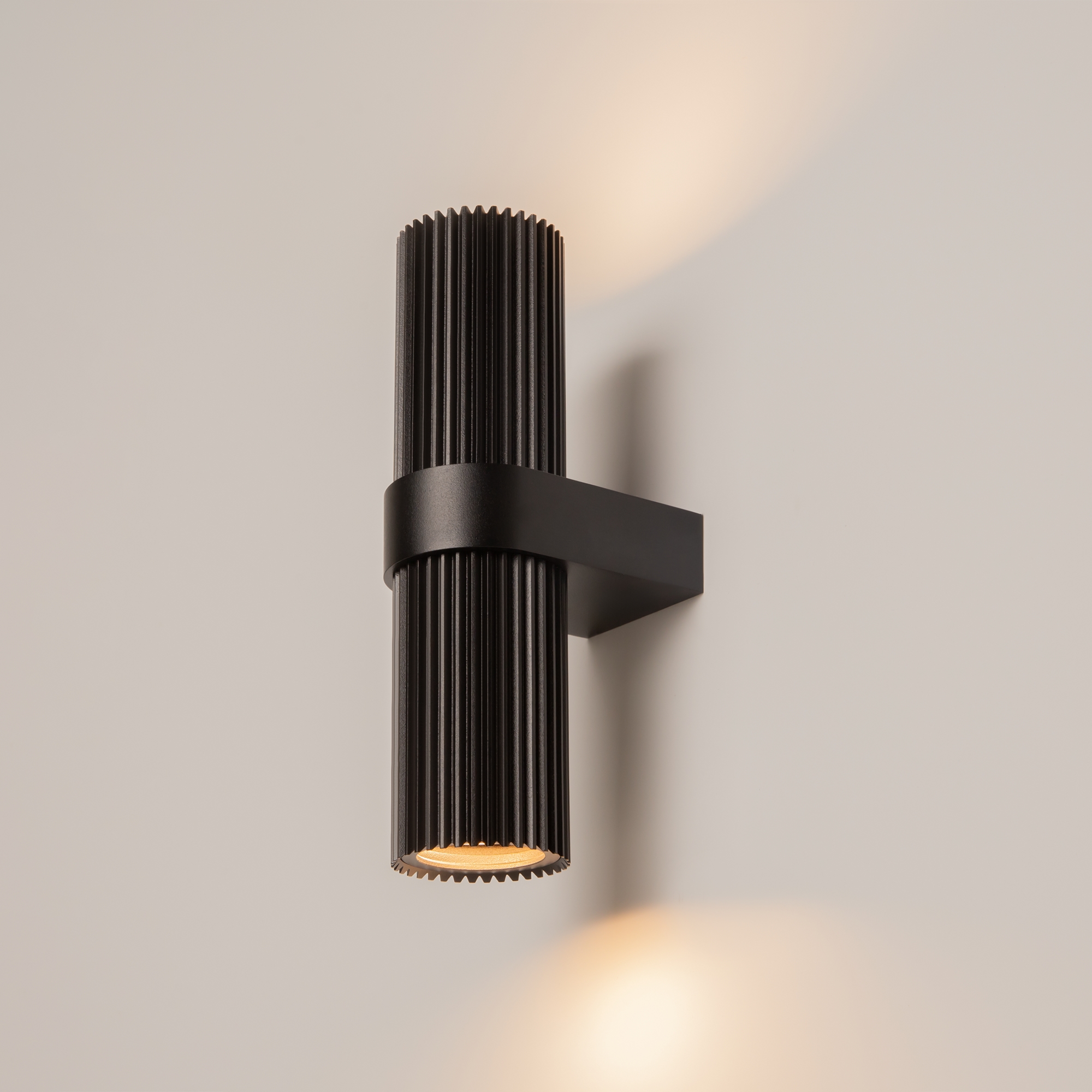 Dynamics Up & Down Wall Light, Black, 2 Lamp, Metal, 6cm Wide