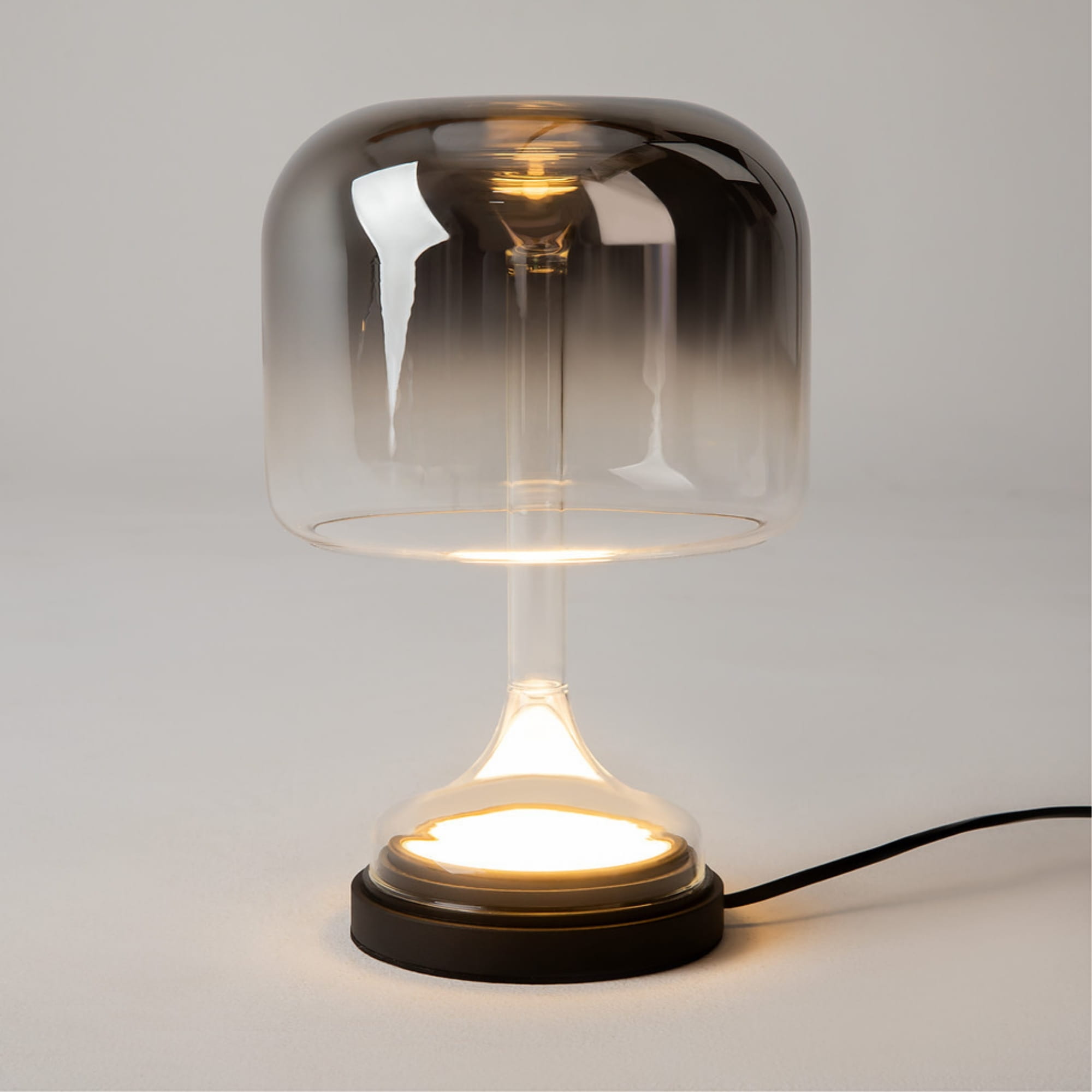Spirito Small Smoked Glass Glass Dimmable LED Table Lamp, 13W, 3000K, 28cm Height