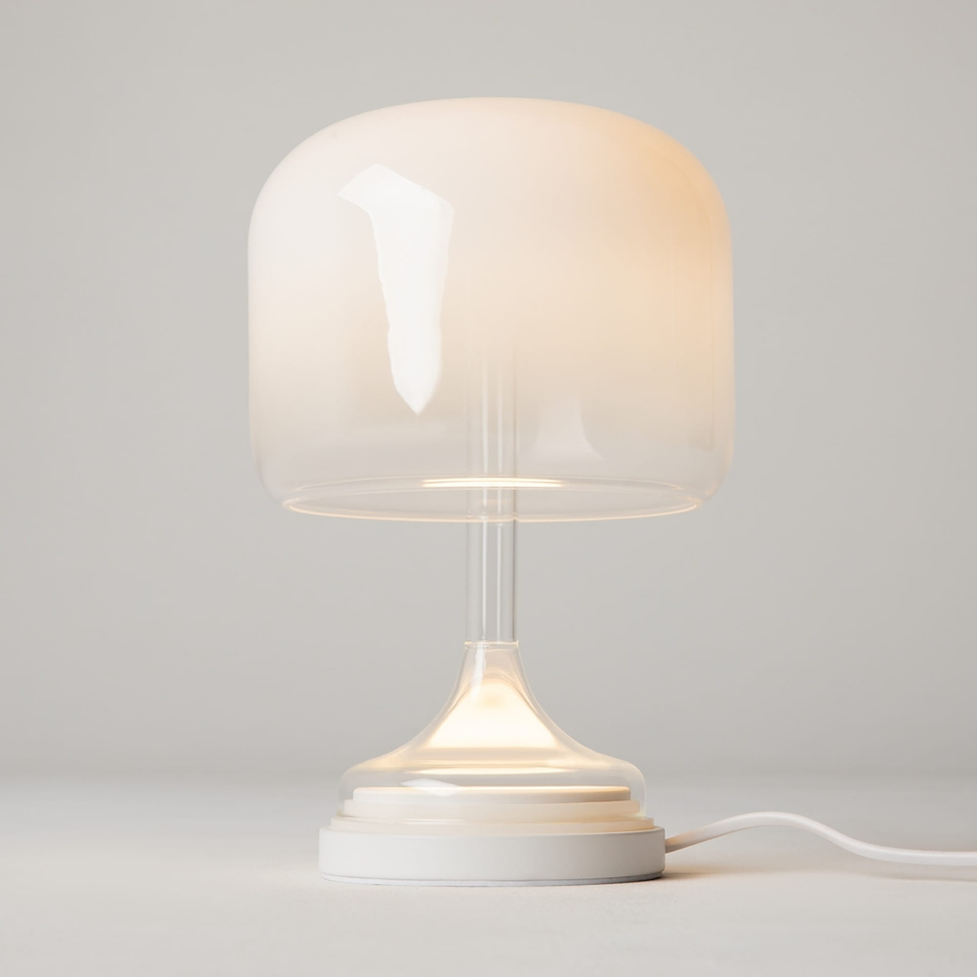Spirito Small White Frosted Glass Dimmable LED Table Lamp, 13W, 3000K, 28cm Height
