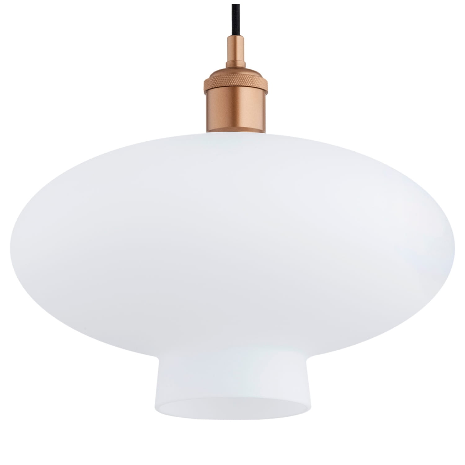 Trisca Opal Glass Pendant Light, Copper Steel, 1 Light, 30cm Diameter