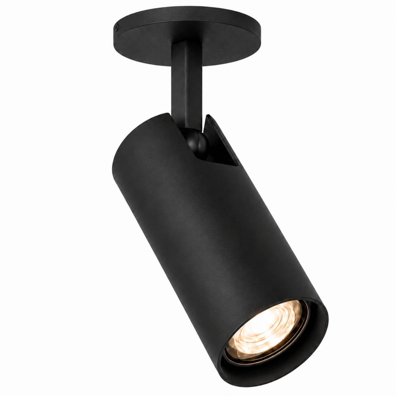 Lensa Black Recessed Adjustable Ceiling Spotlight, 1 Light, GU10, 8cm Wide