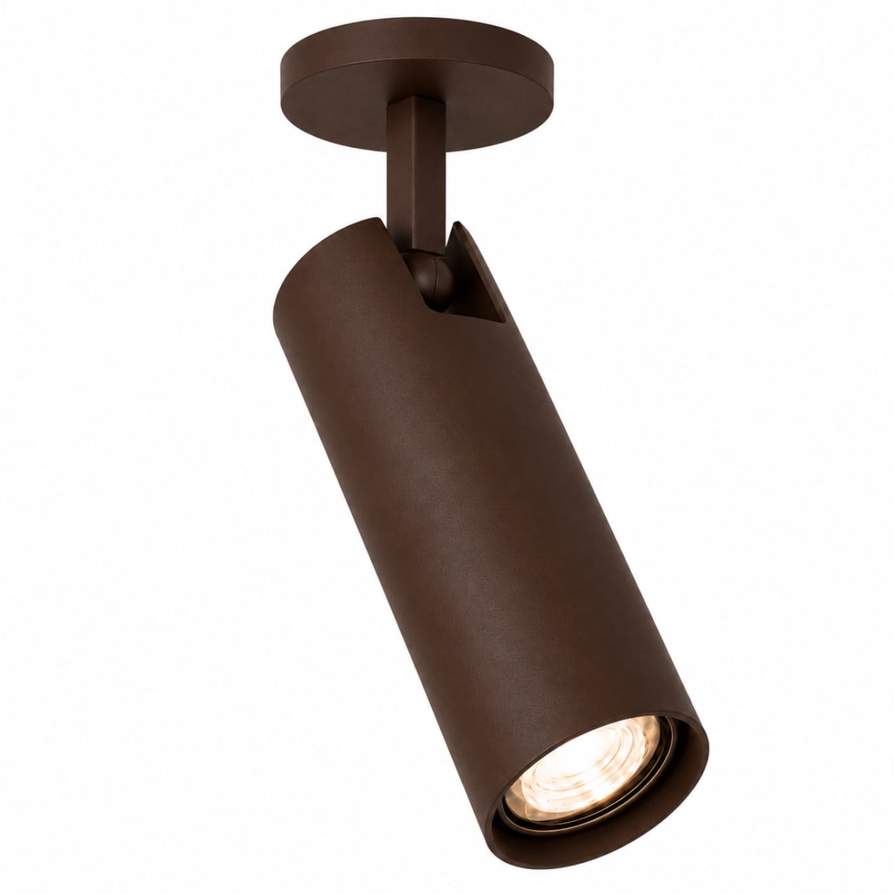 Lensa Brown Recessed Adjustable Ceiling Spotlight, 1 Lamp, GU10, 8cm Wide