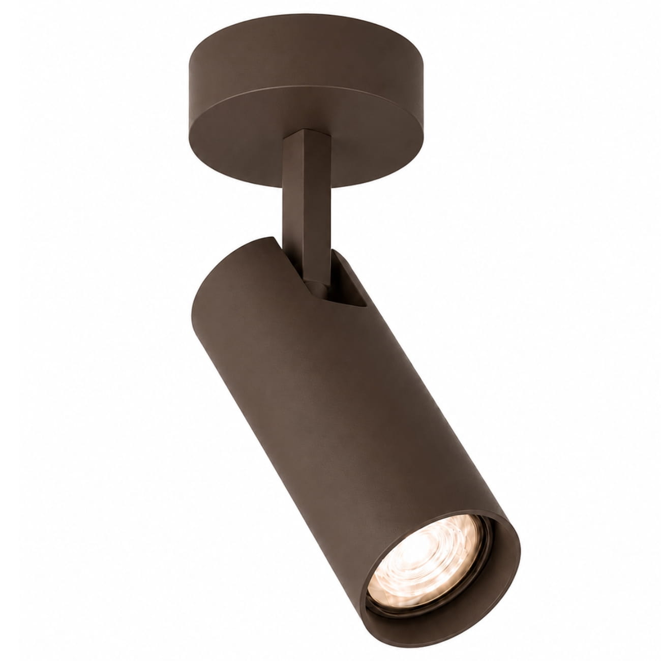 Lensa Brown Surface Mounted Adjustable Ceiling Spotlight, Wall Mountable, 1 Lamp, GU10, 8cm Wide