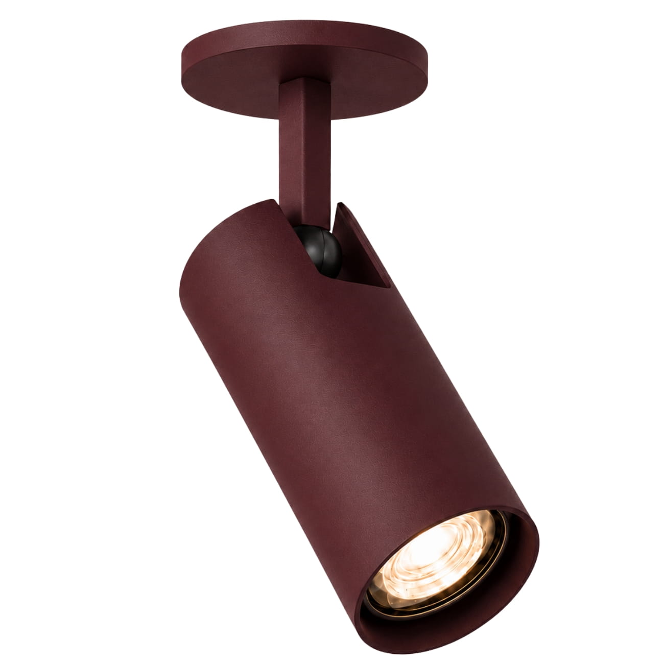 Lensa Burgundy Recessed Adjustable Ceiling Spotlight, 1 Lamp, GU10, 8cm Wide
