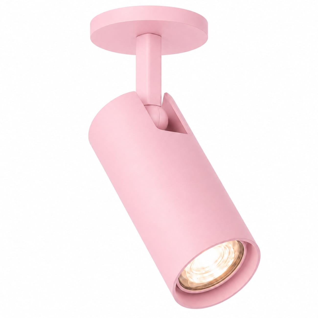 Lensa Pink Recessed Adjustable Ceiling Spotlight, 1 Light, GU10, 8cm Wide
