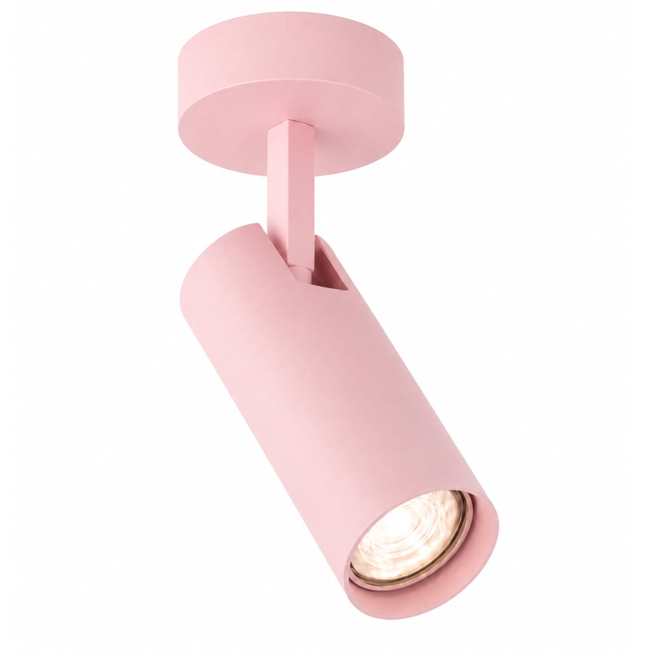 Lensa Pink Surface Mounted Ceiling Spotlight, Wall Mountable, Adjustable, 1 Lamp, GU10, 8cm Wide