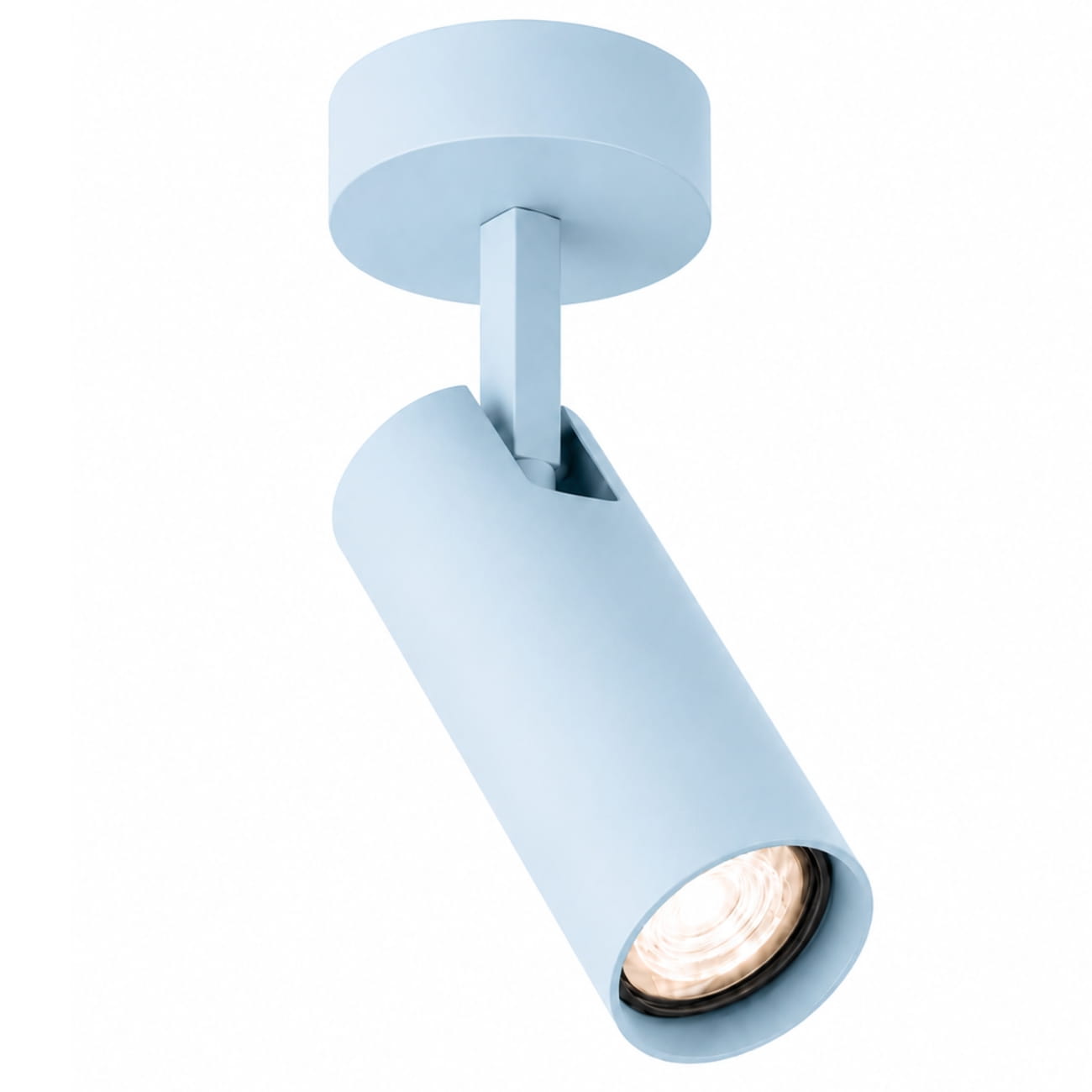 Lensa Sky Blue Surface Mounted Adjustable Ceiling Spotlight, Wall Mountable, 1 Lamp, GU10, 8cm Wide
