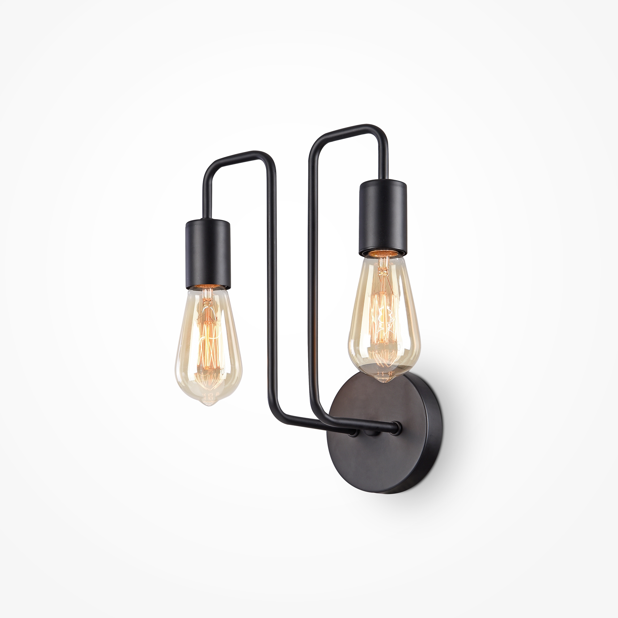 Gilbert Wall Light, Black, 2 Lamp, 25cm