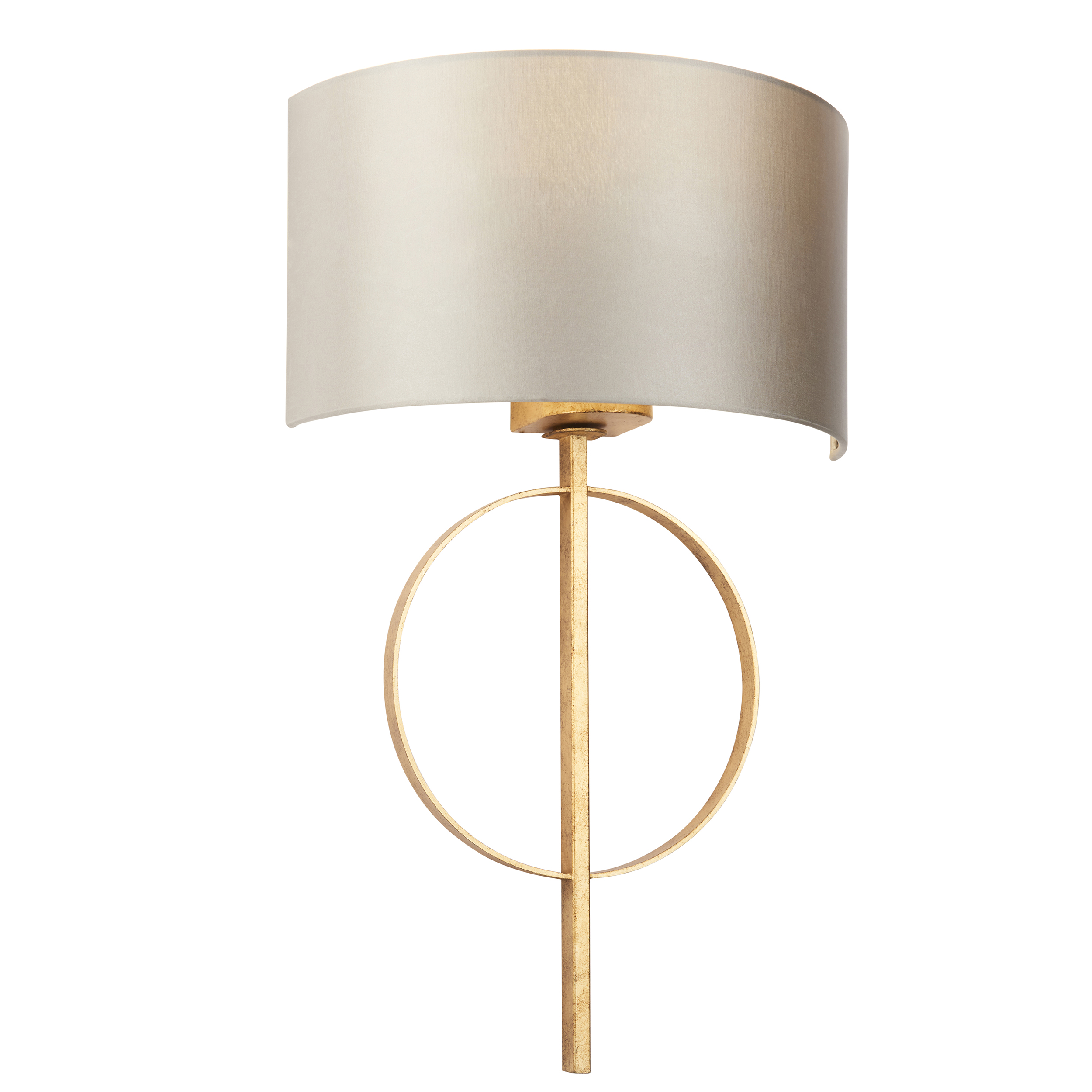 Oratio Wall Light, Gold Leaf, Mink Drum Shade, 1 Lamp