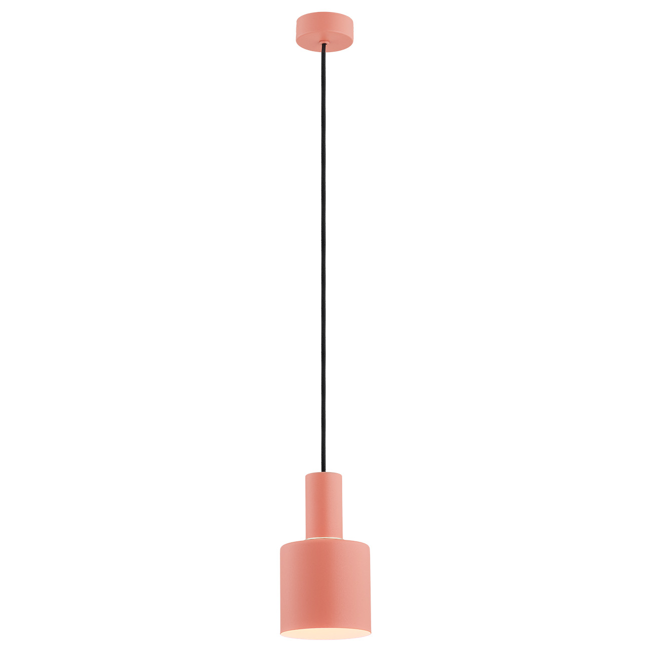 Ines Coral Pendant Light, Cylinder, 1 Lamp, 12cm Width