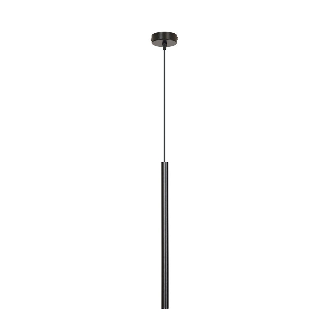 Kelthorn 1 Light Tube Pendant Lamp, Black, 8cm