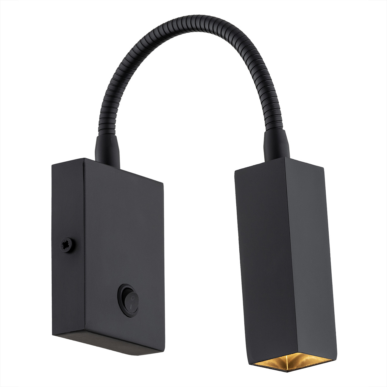 Kestar Adjustable Wall Lamp, Black, Switched, 6cm Width