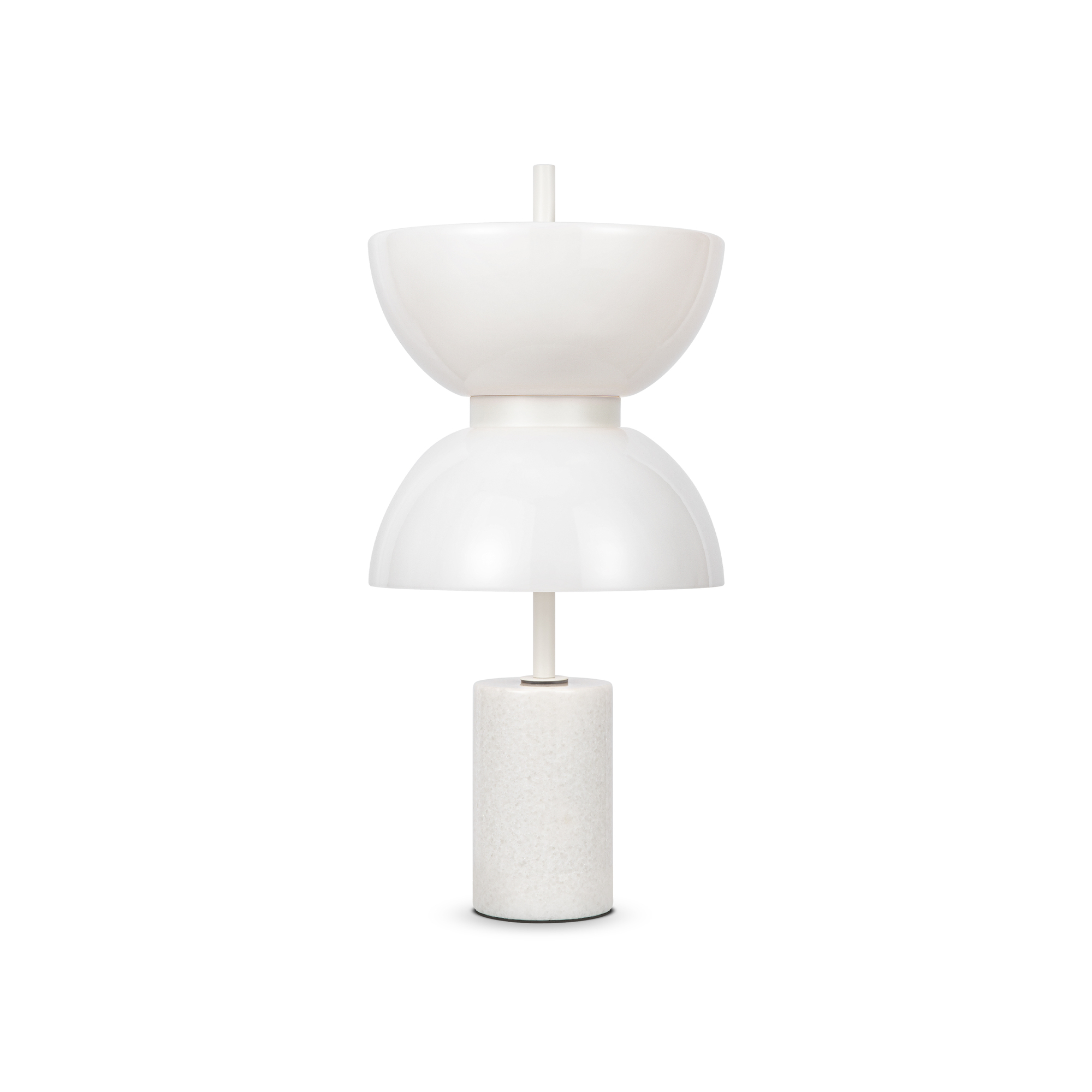 Kyoto White Marble LED Table Lamp, 1 Light, Glass, 46cm Height