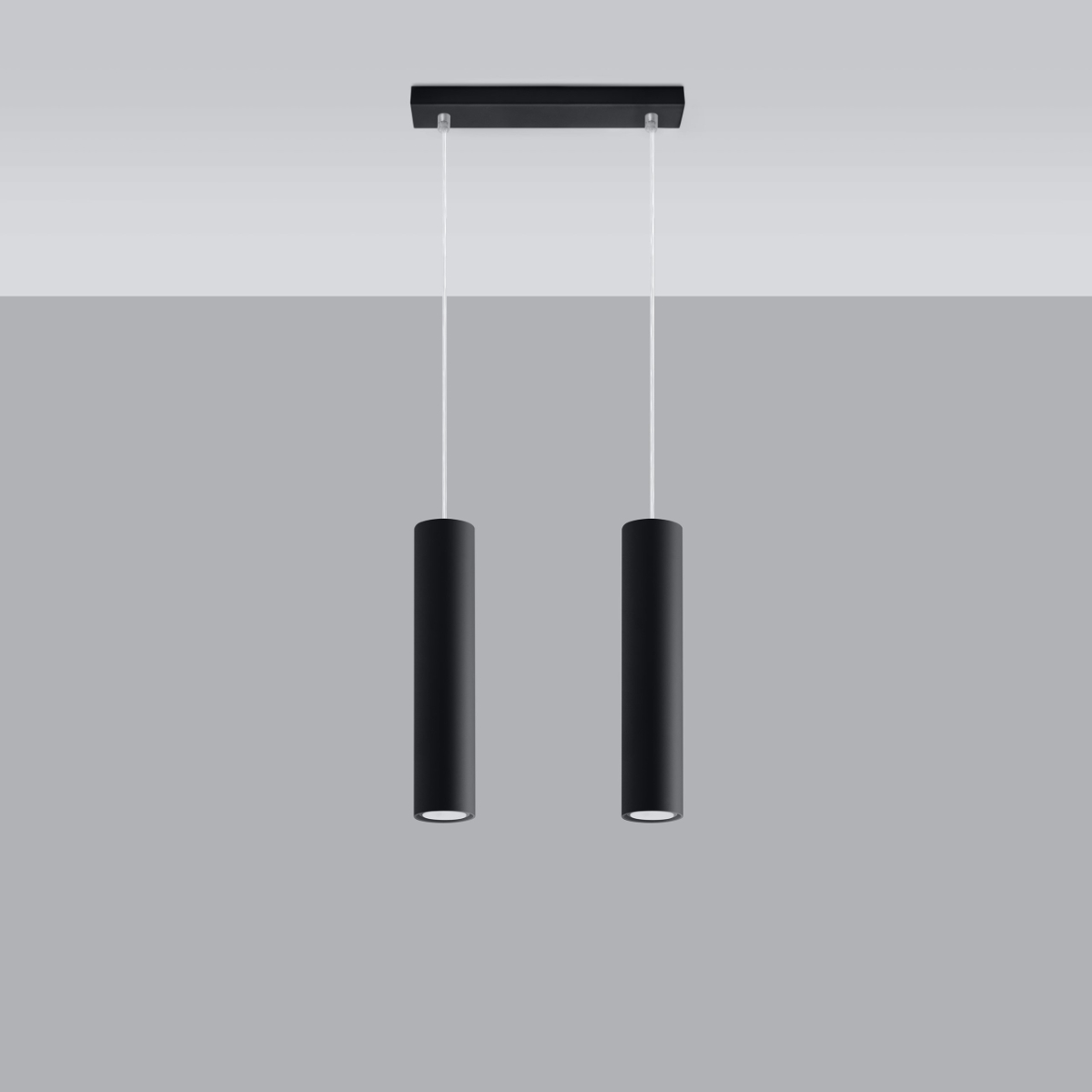 Laguna 2 Lamp Bar Pendant Light, Black, Metal, GU10, 30cm Length