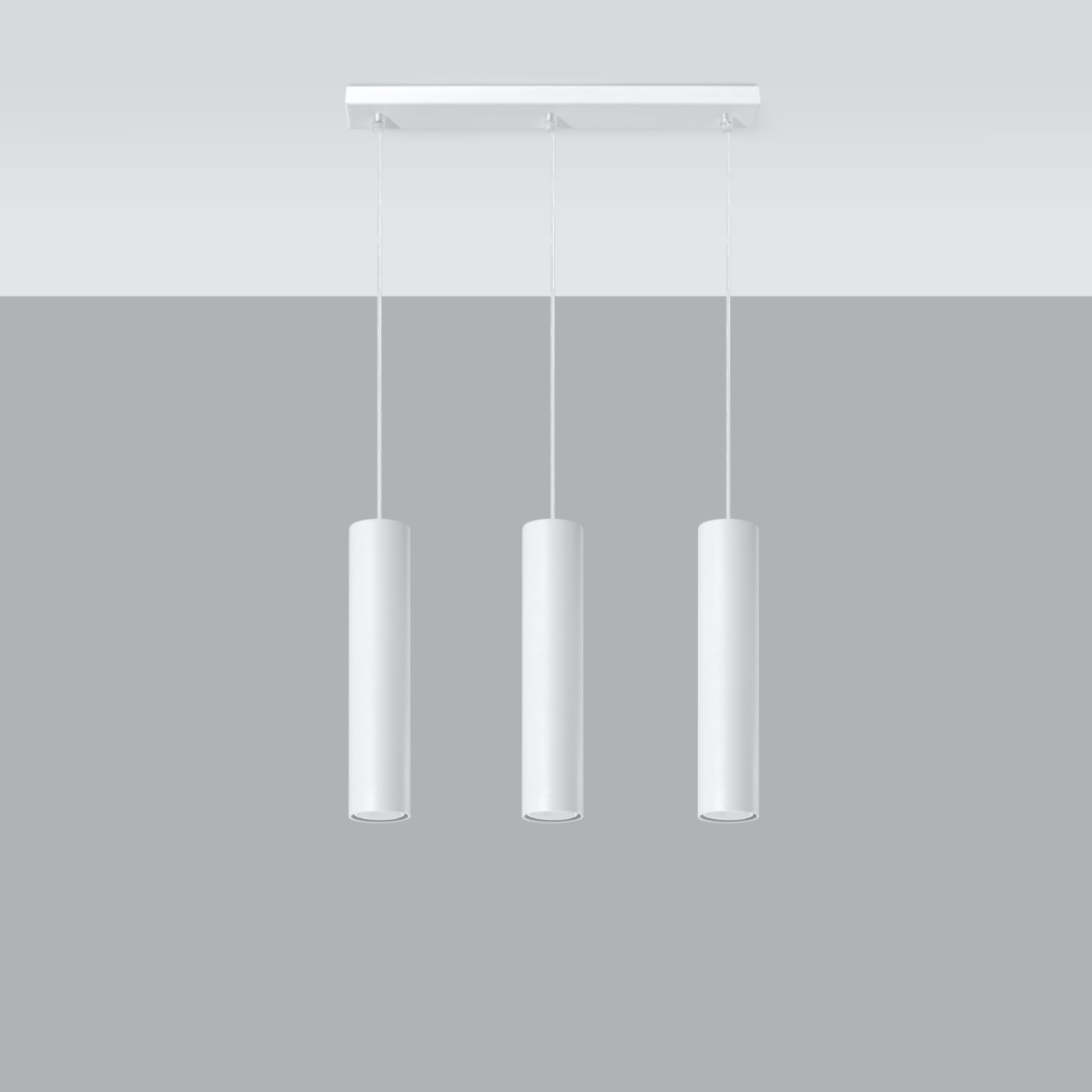 Laguna 3 Lamp Bar Pendant Light, White, Metal, GU10, 45cm Length