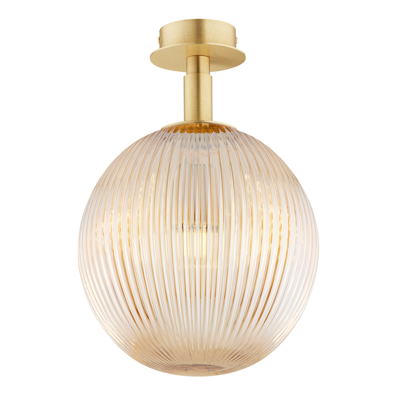Loma Ceiling Light Semi Flush, 1 Lamp, Honey Glass, 25cm