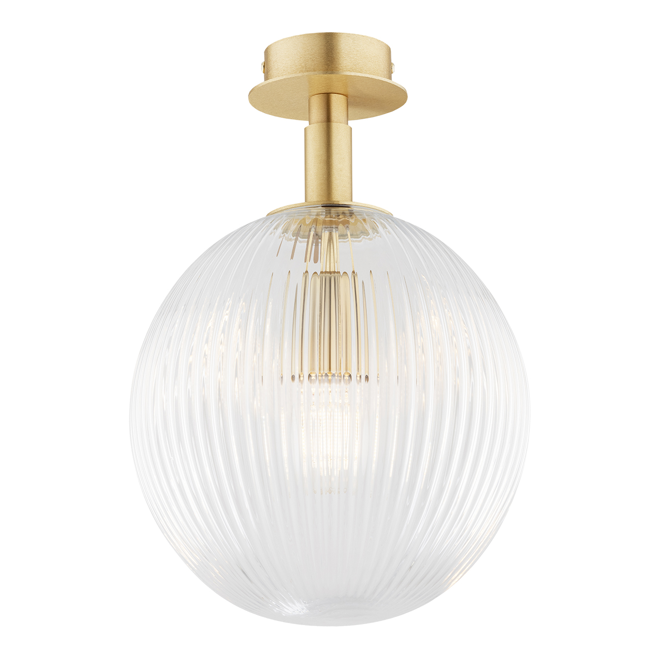 Loma Semi Flush Ceiling Light, 1 Lamp, Clear Glass, 25cm