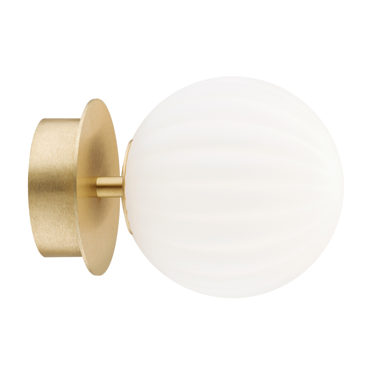 Loma Mini Wall/Ceiling, Flush 1 Lamp, Opal Glass, Brass, 12cm