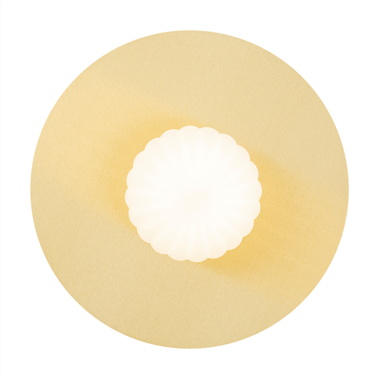 Loma Round Wall Lamp, Ceiling Mountable, Brass, Opal Glass