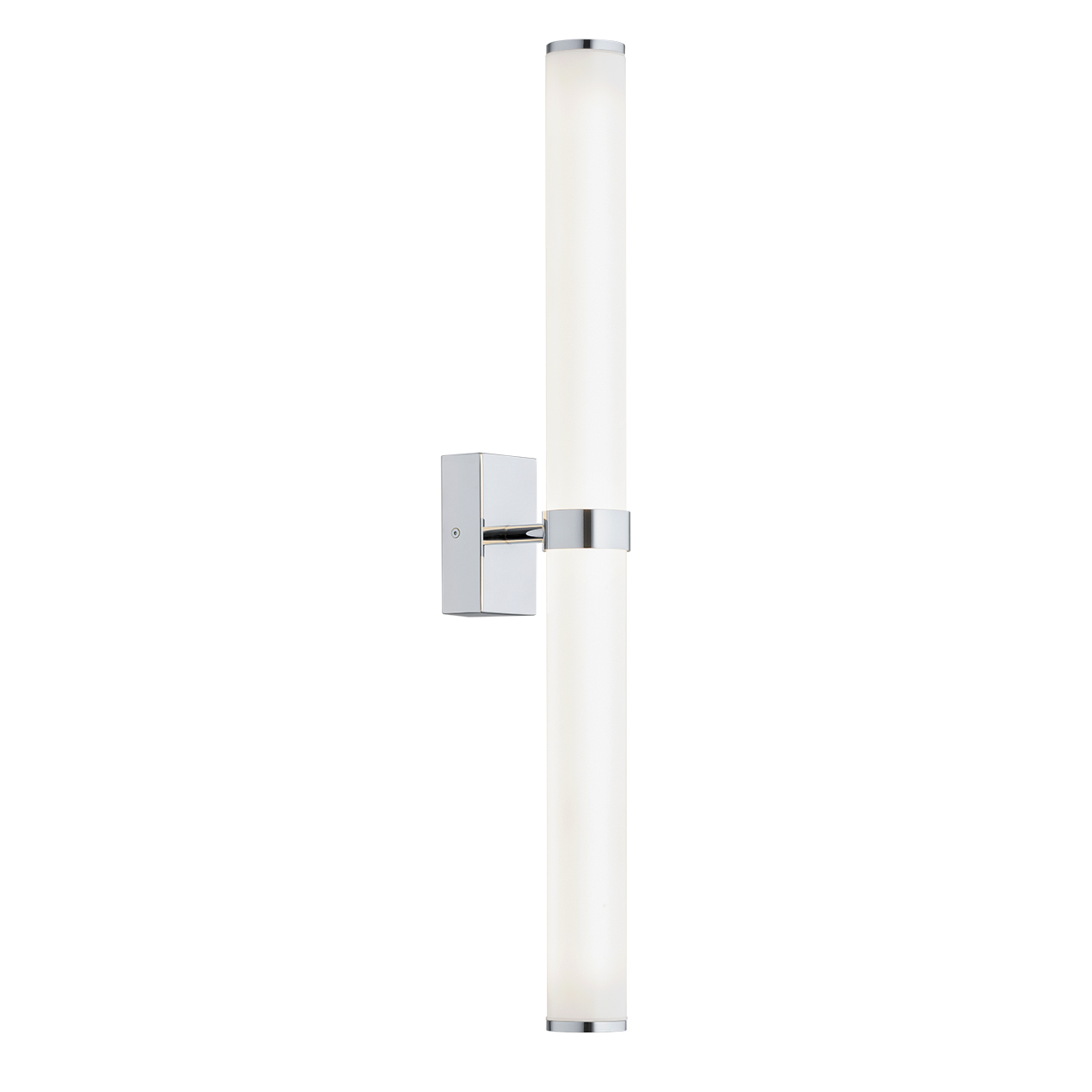 Matuvi IP44 Double Tube LED Wall Light, Chrome, Opal Glass, Steel, 3000k, 62cm Height
