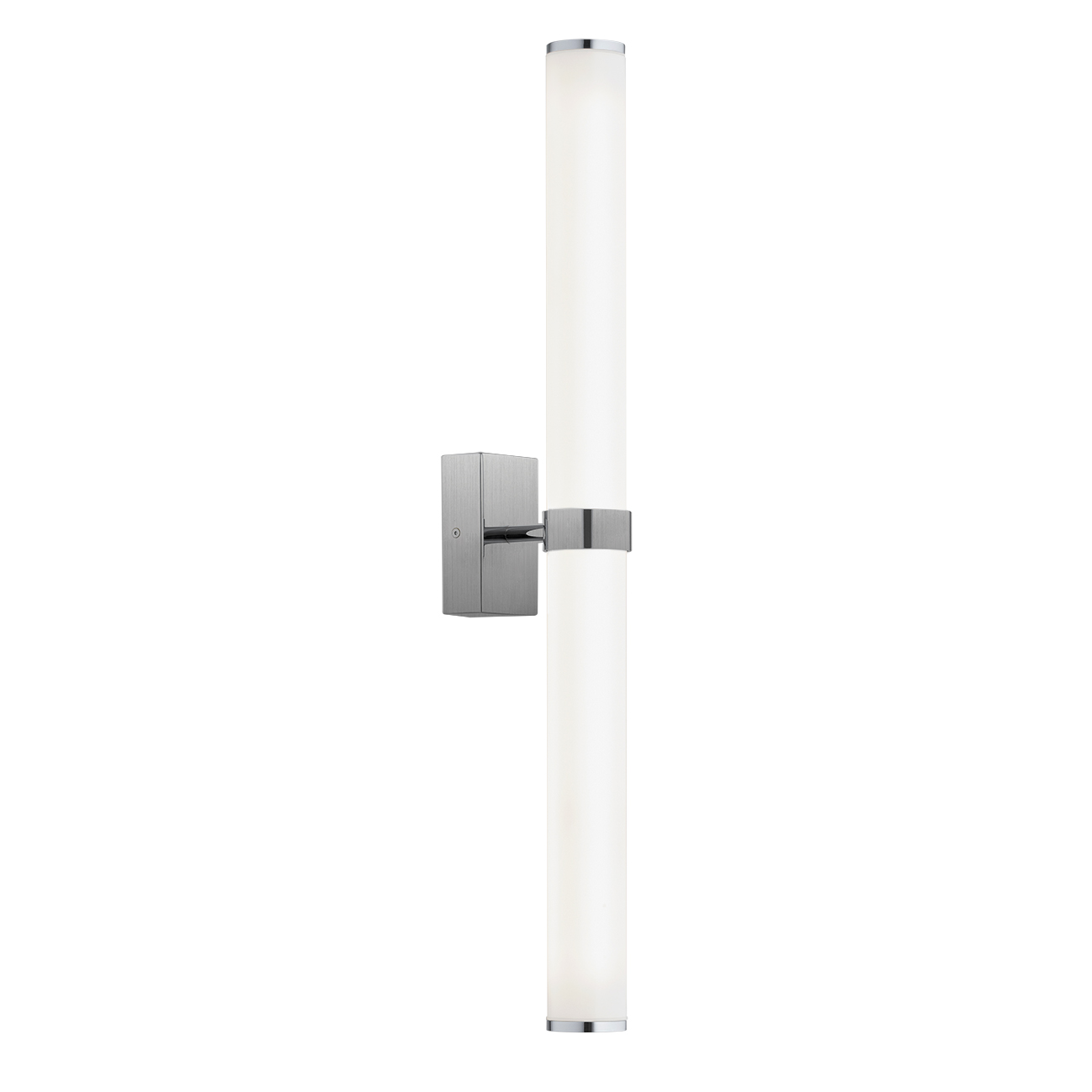 Matuvi IP44 Double Tube LED Wall Light, Brushed Nickel, Glass, Steel, 3000k,  62cm Height