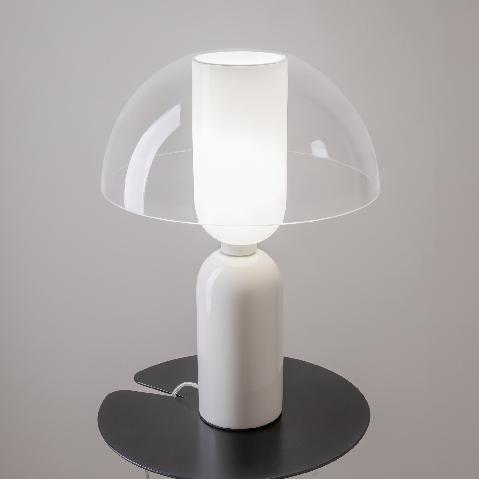 Memory Mushroom White Table Lamp, Metal, Ceramic, Glass, 1 Light, 30cm Wide