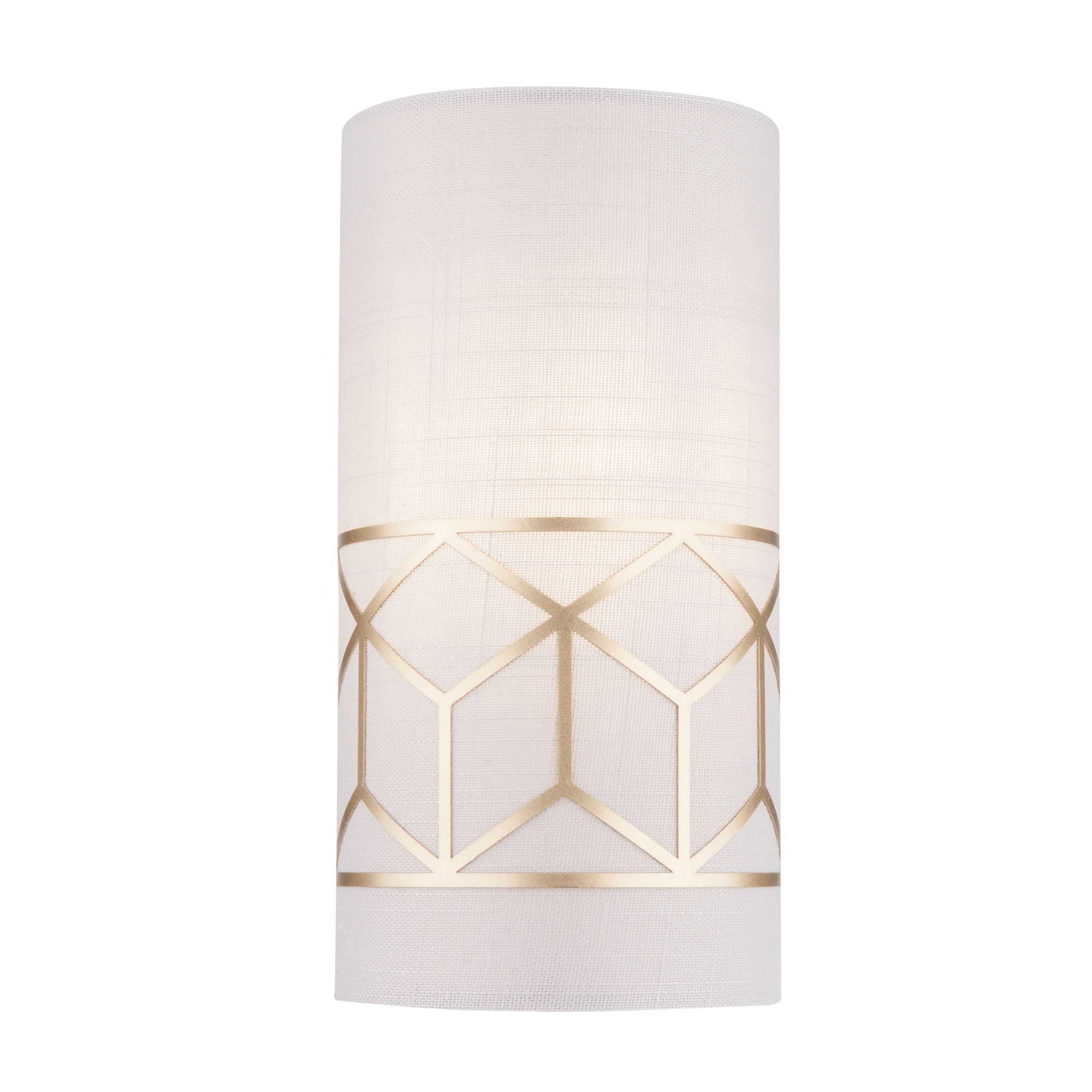 Messina 1 Lamp Wall Light, Beige Shade, Gold Metal, 12.cm Wide