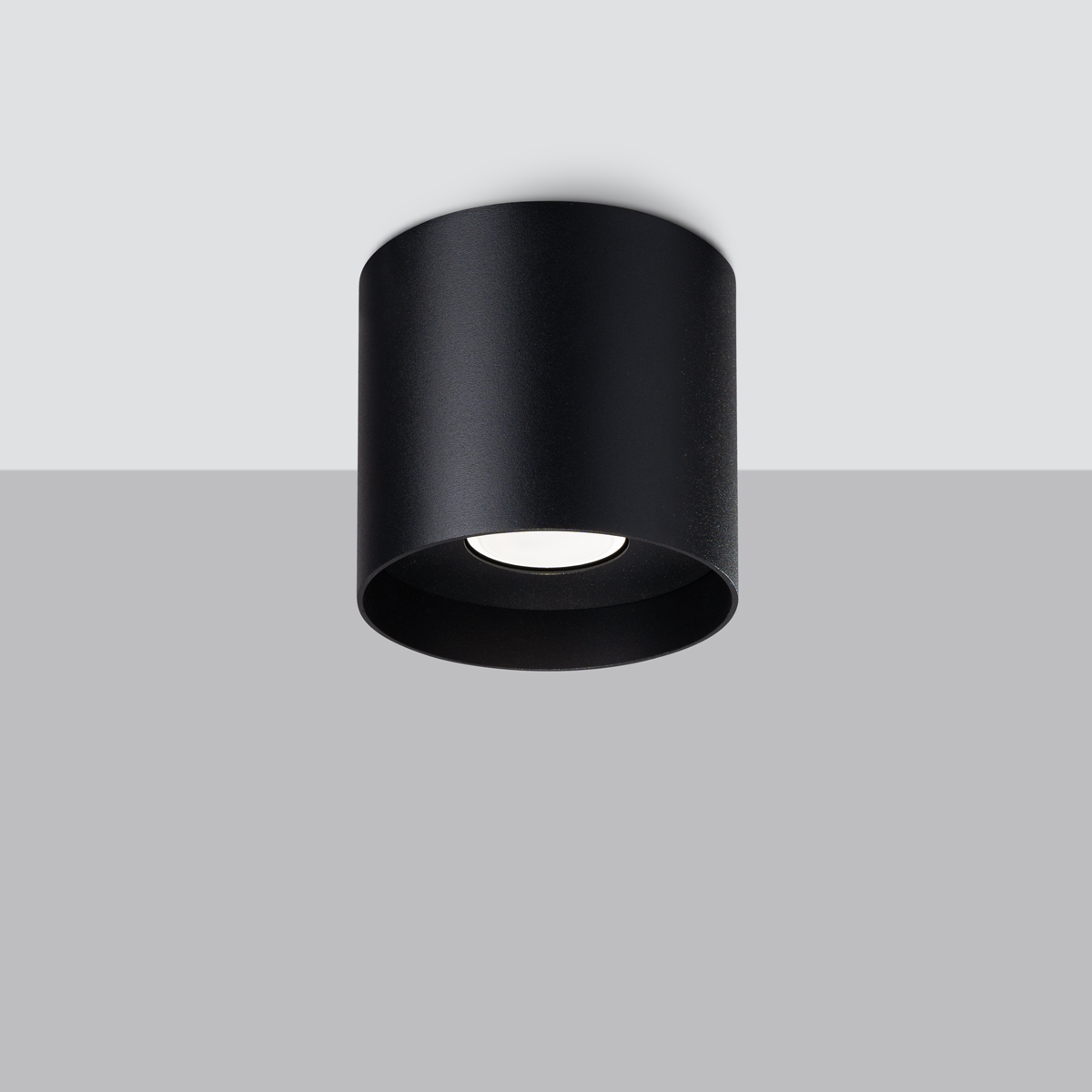 Meekah Surfaced Mounted Black Downlight, 1 Lamp, GU10, Metal 12cm Wide