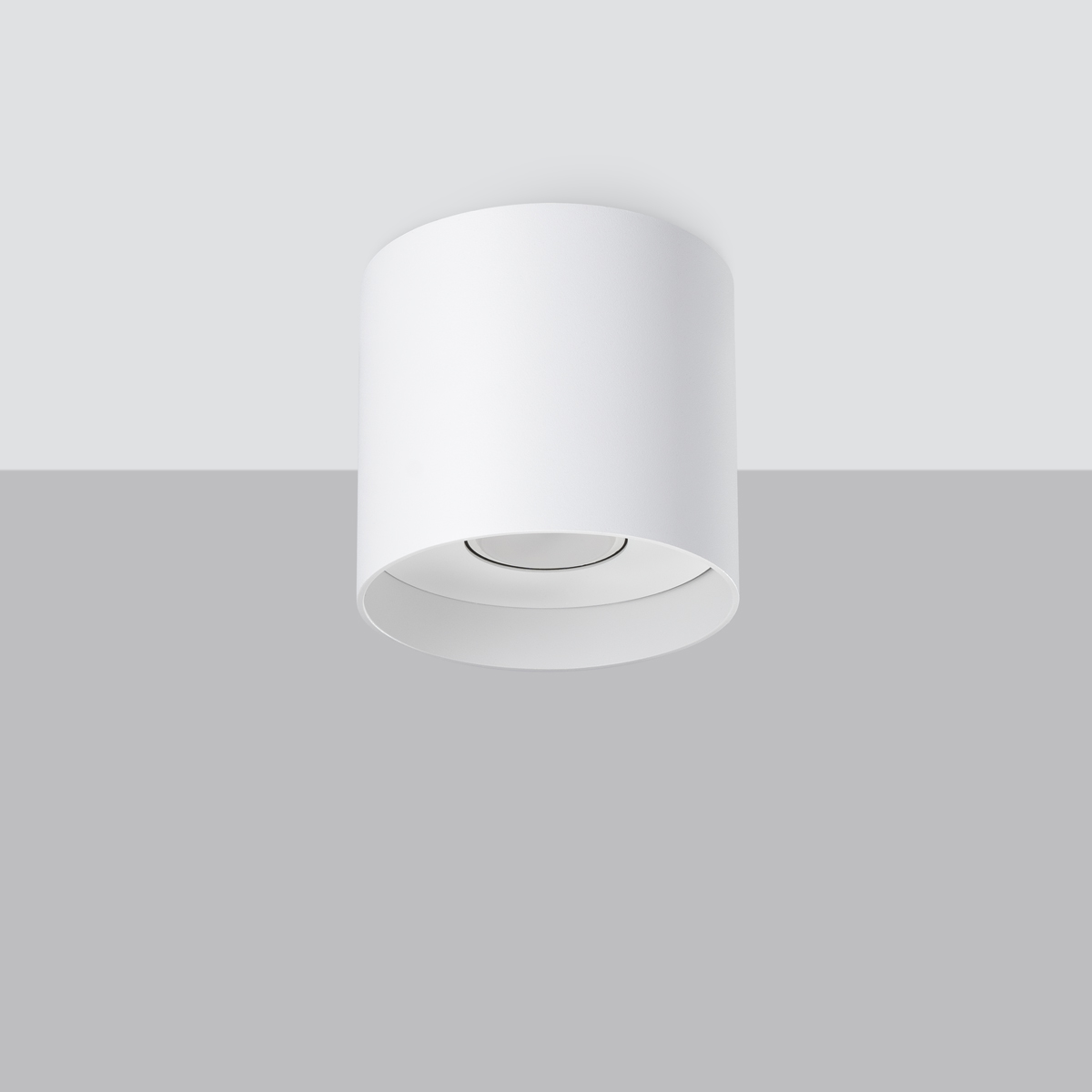 Meekah Surfaced Mounted White Downlight, 1 Light, GU10, Metal 12cm Wide