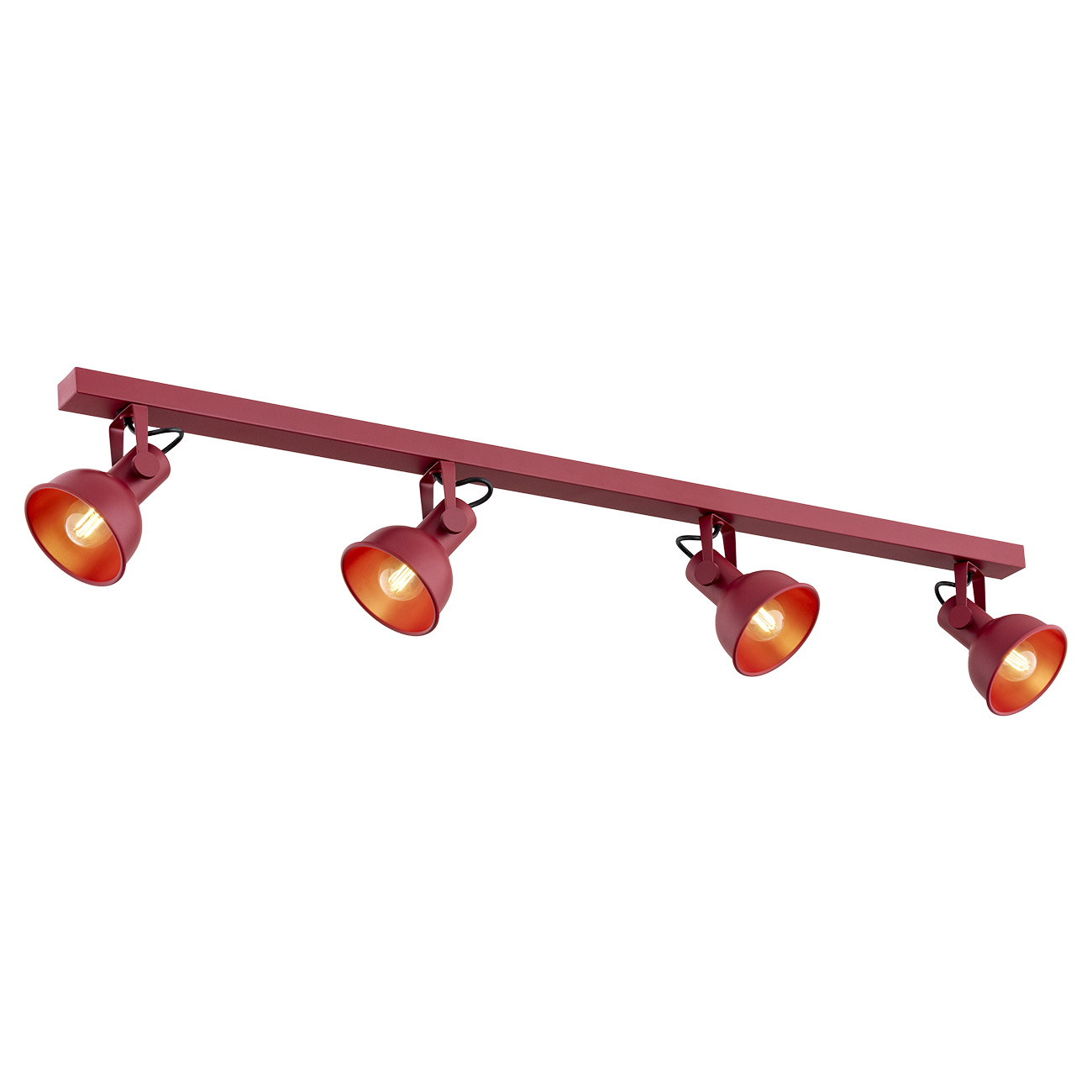 Nora Red Ceiling Light, 4 Lamp Adjustable Spotlight, 119cm