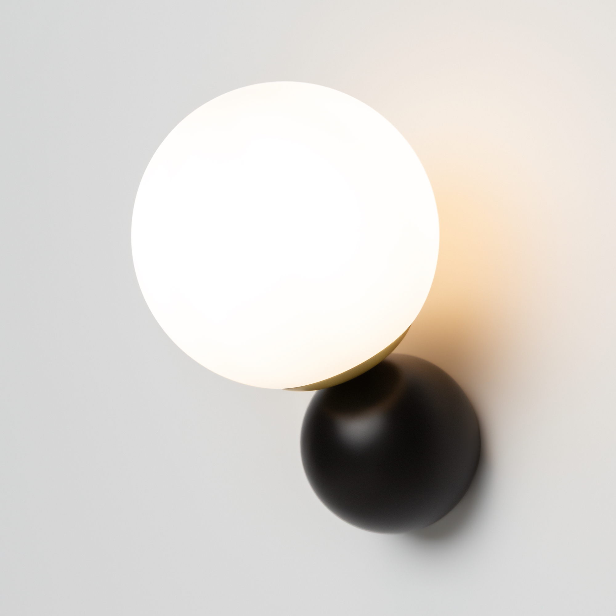 Nostalgia Wall Light, 1 Lamp, Black And Gold, White Glass