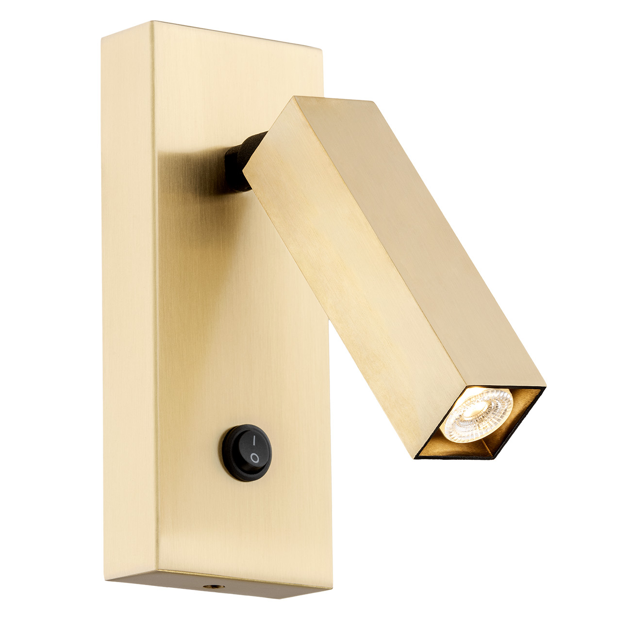 Ocke Reading Wall Lamp, Adjustable Spot, Brushed Brass, 1 Light, 6.5cm Width