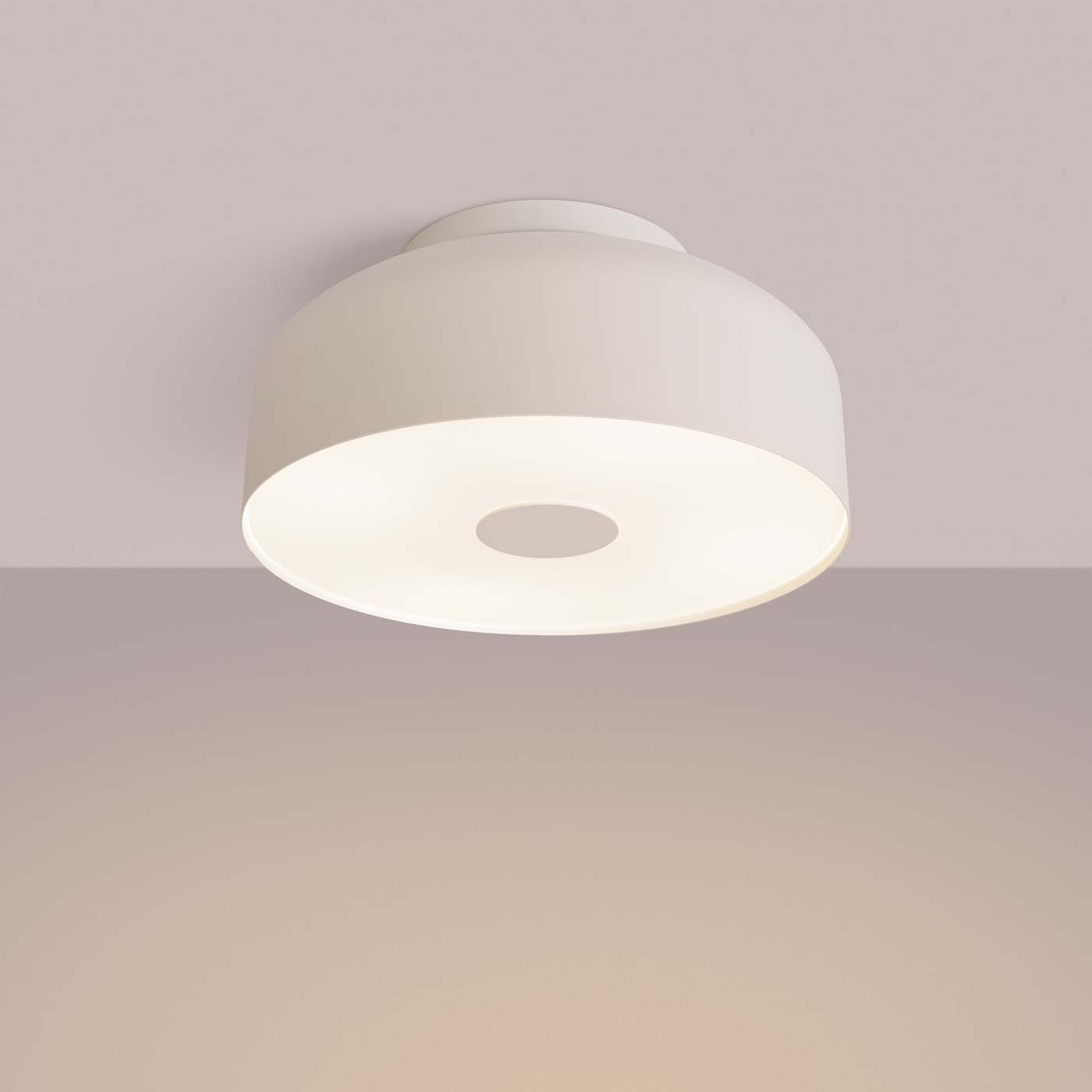 Omri Beige Ceiling Lamp, 4 Light, Round, Metal & PVC, 30cm Wide